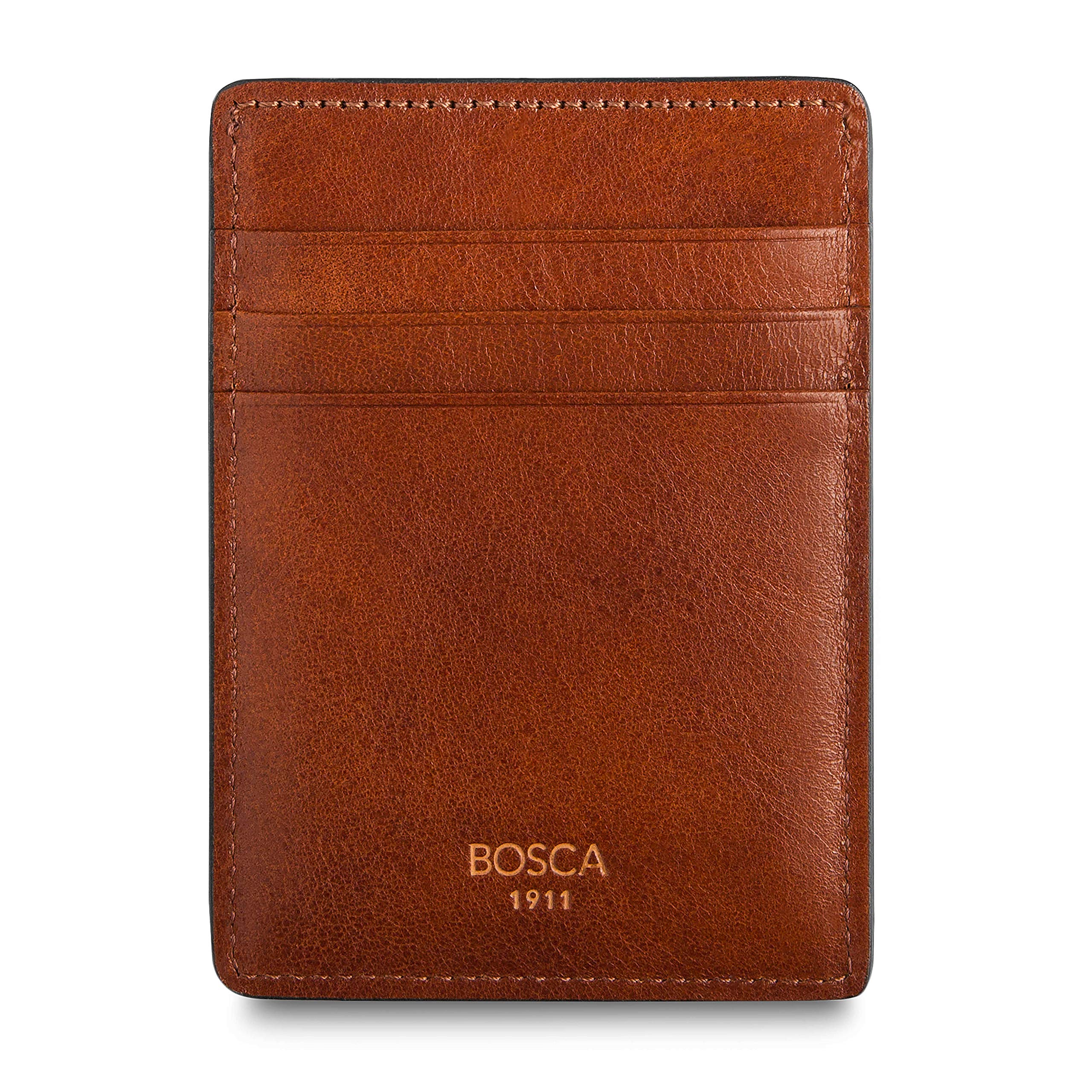 Premium Men's Leather Card Holder Wallet with Magnetic Money Clip - 3 Card Slots & Top Loading Cash Pocket - Full Grain Tanned Leather for Front Pocket Carry - Gift Ready Packaging in Amber Brown - Perfect for Everyday Use, Business Travel & Minimalist Lifestyle