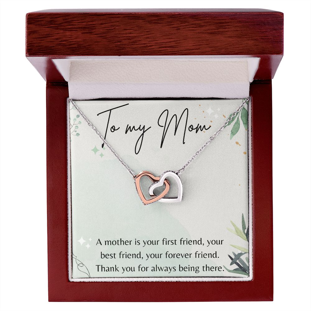 Interlocking Hearts Necklace for Mom - Elegant Christmas & Birthday Gift for Mother - Perfect for Anniversaries, Valentine's Day & Special Occasions