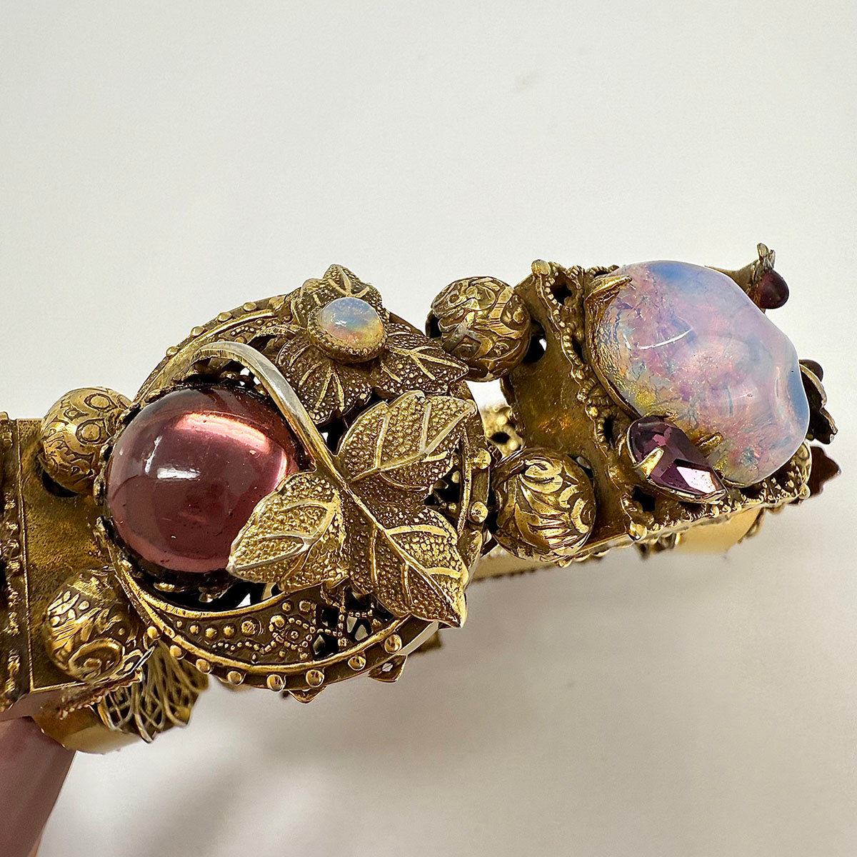 Victorian Opalized Amethyst Chunky Stone Bracelet for Women - Elegant Boho Jewelry for Parties, Weddings & Everyday Wear