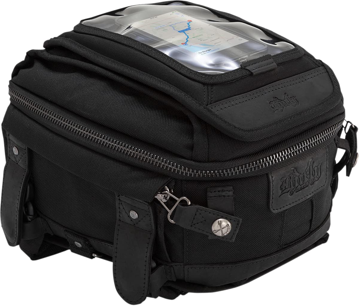 Burly Brand B15-1010B Voyager Motorcycle Tail/Tank Bag with Waterproof Map Pocket - Durable Storage for Harley, Cruiser & Touring Bikes - Perfect for Road Trips & Daily Commuting