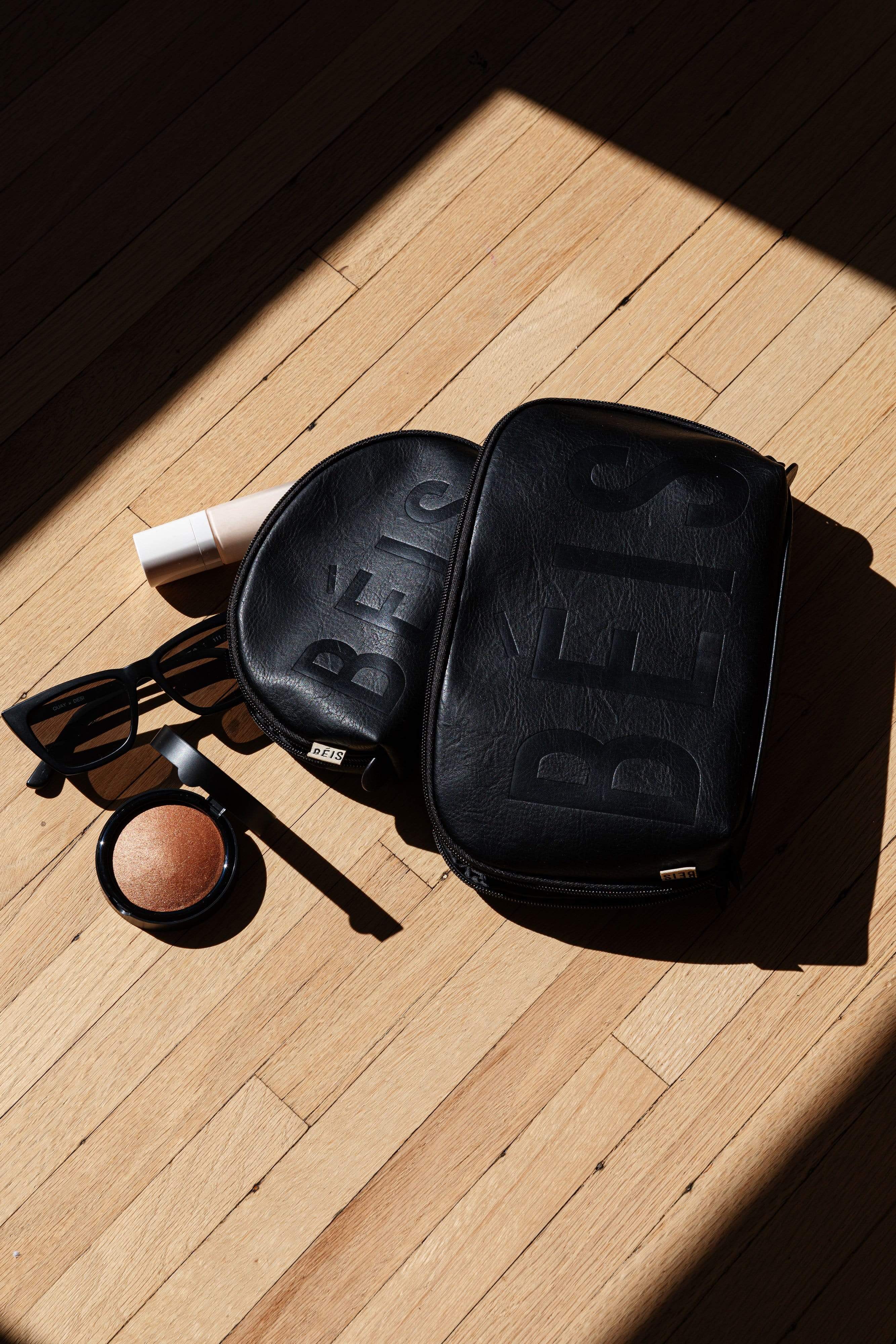 Premium Black Cosmetic Pouch Set - Travel Makeup Organizer for Women | Perfect for Toiletry Bags, Gym Essentials & Everyday Carry