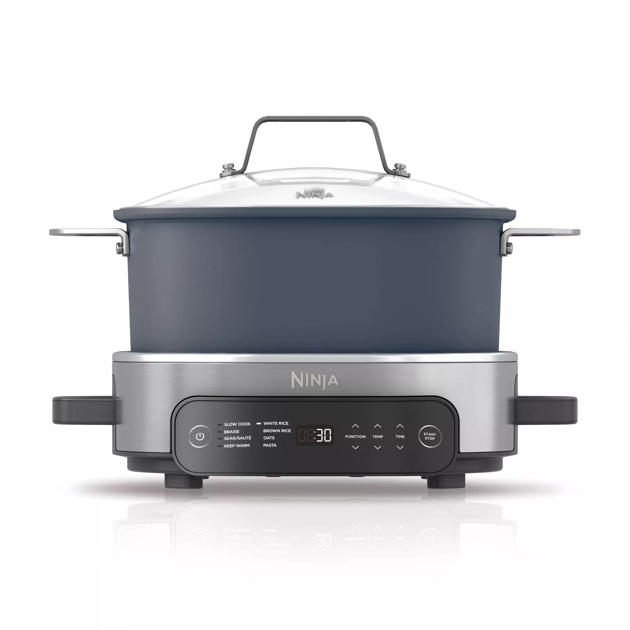 Ninja MC1101 Foodi 8-in-1 Multi-Cooker Pro | 6.5 QT Family Size Pressure Cooker & Air Fryer Combo | Faster Cooking with Adjustable Temp Control | Replaces 10 Kitchen Appliances | Midnight Blue (Renewed) | Perfect for Quick Meals, Meal Prep & Family Dinners