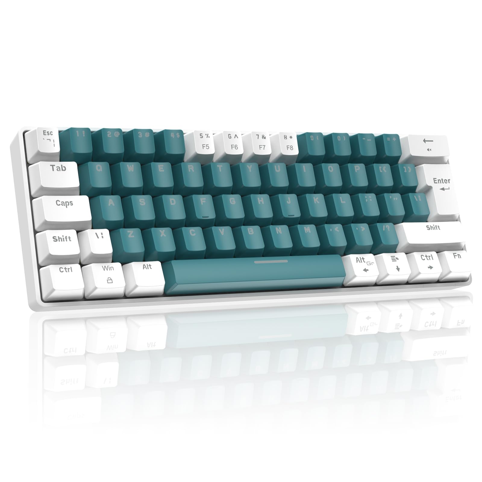 60% UK Gaming Mechanical Keyboard - 62 Key Compact Blue Switches with RGB Backlight for PC/Laptop Gaming & Office Work