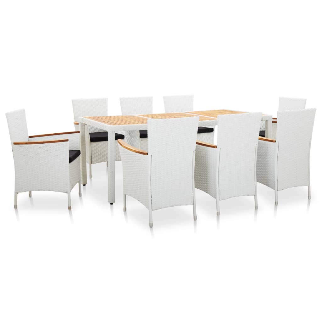 Premium 9-Piece Outdoor Rattan Dining Set with Table & Chairs - Weather-Resistant Garden Patio Furniture with Cushions for Backyard, Poolside & Outdoor Entertaining | Perfect for BBQs, Family Gatherings & Summer Relaxation