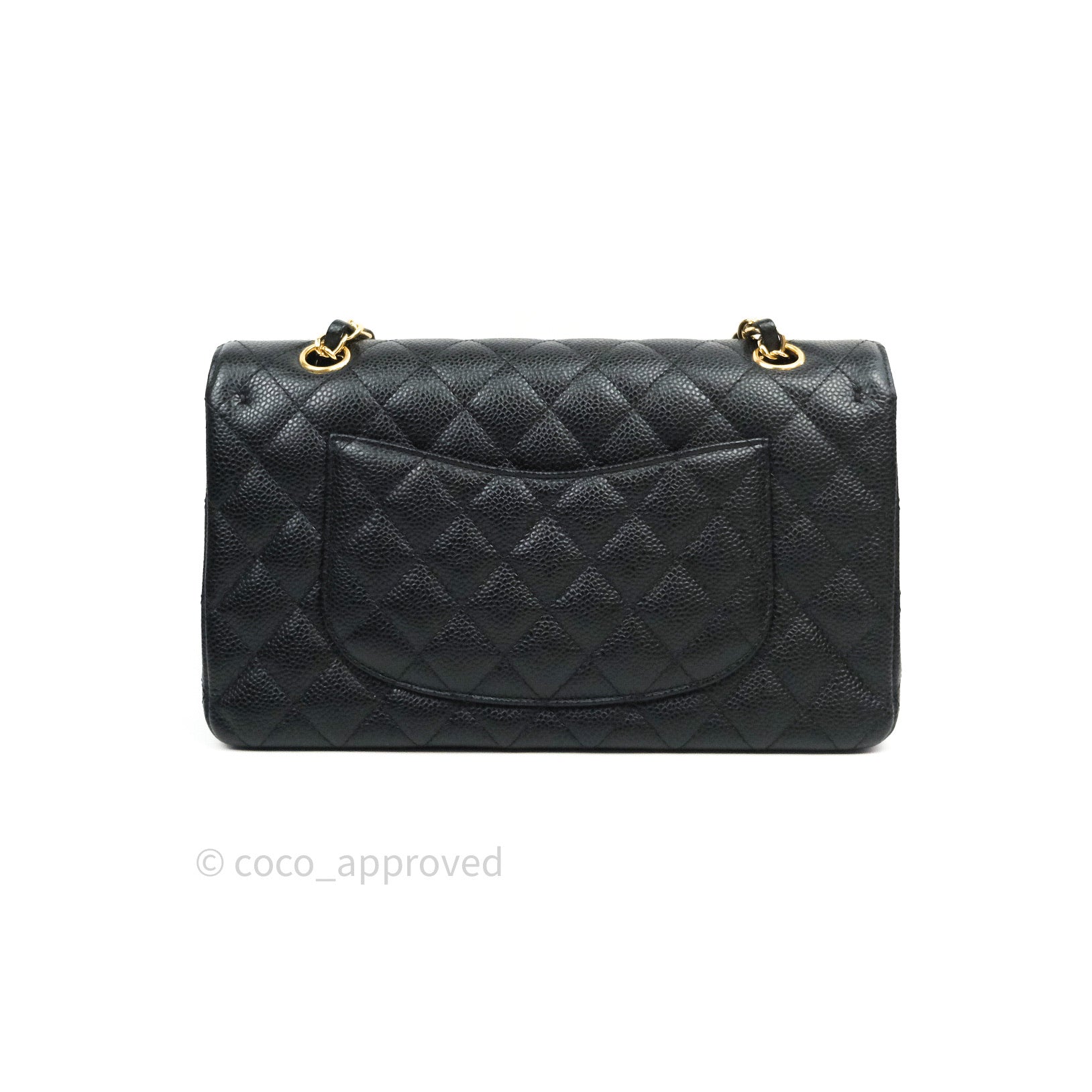 Chanel Classic Medium Double Flap Bag Black Caviar Leather with Gold Hardware - Luxury Designer Handbag for Women, Perfect for Work, Evening & Special Occasions