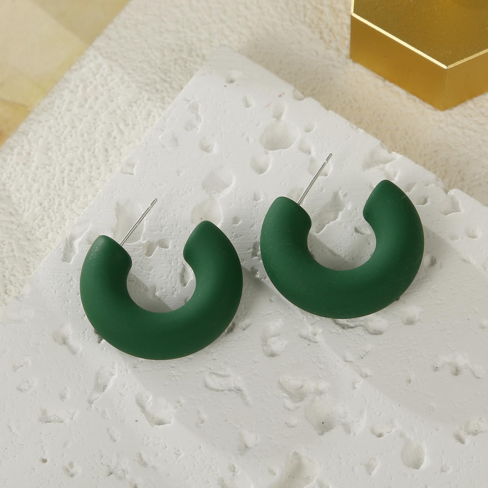 Lightweight Acrylic Chunky Hoop Earrings for Women - Candy Color Thick Open Hoops | Perfect for Everyday Wear, Parties & Gift Giving