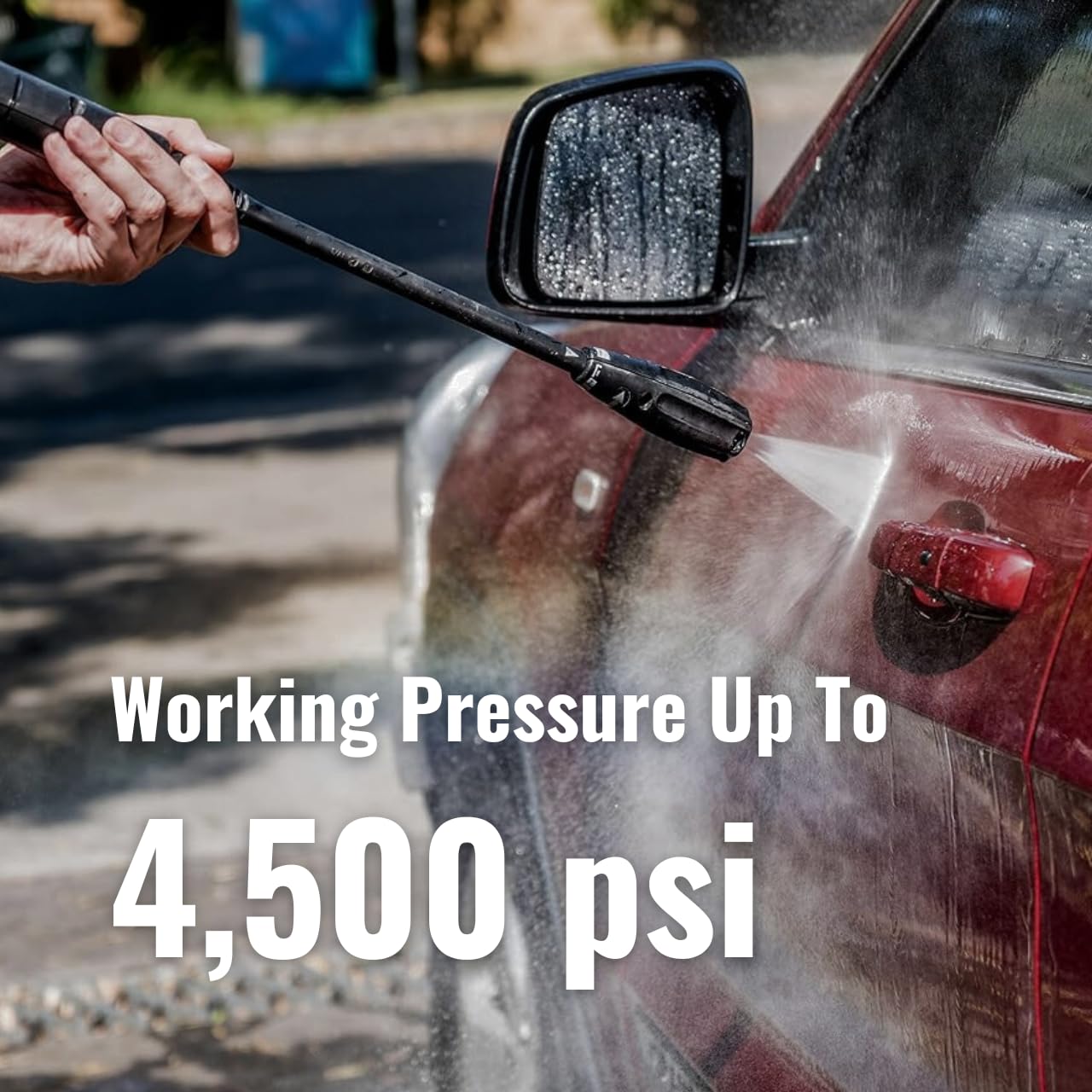 1/4 Inch High Pressure Hot Water Wire-Braided Power Washer Hose - 4500 PSI, Quick Connect, 30 Feet - Perfect for Heavy-Duty Cleaning, Car Washing & Industrial Use
