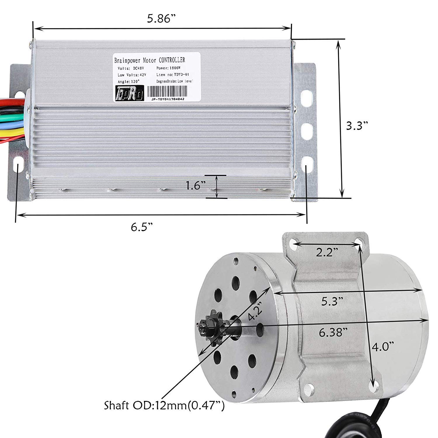 48V 1800W High Speed Brushless DC Motor & 32A ESC Controller Kit - Perfect for eBike, ATV, Go Kart, Moped & DIY Electric Vehicle Projects | Powerful Upgrade for Off-Road & Commuter Applications