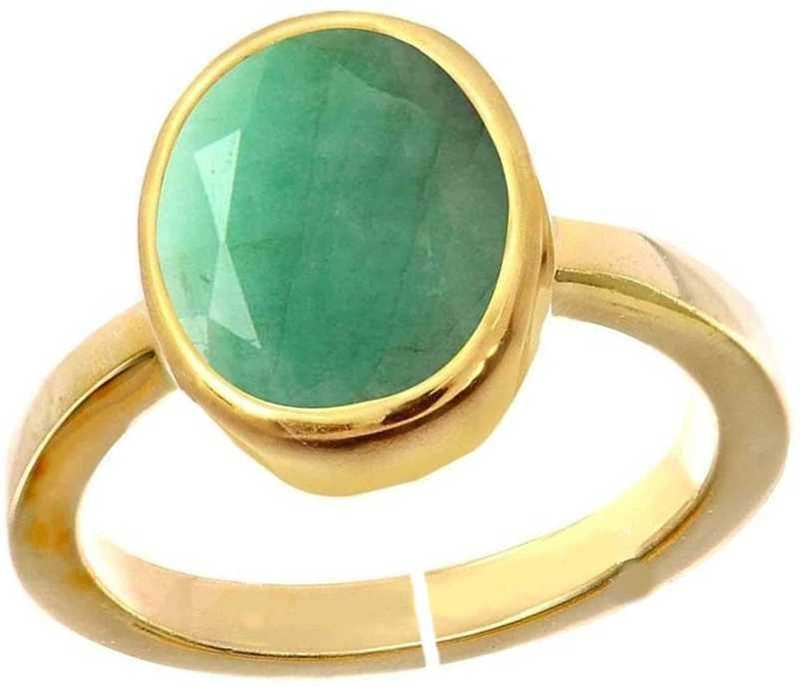 Natural Certified Emerald/Panna 4.00-11.00Ct Gemstone Copper (Panchdhatu) Astrological Ring for Men & Women | Unisex Birthstone Jewelry for Healing, Wealth & Spiritual Protection | Perfect for Meditation, Gifts & Special Occasions