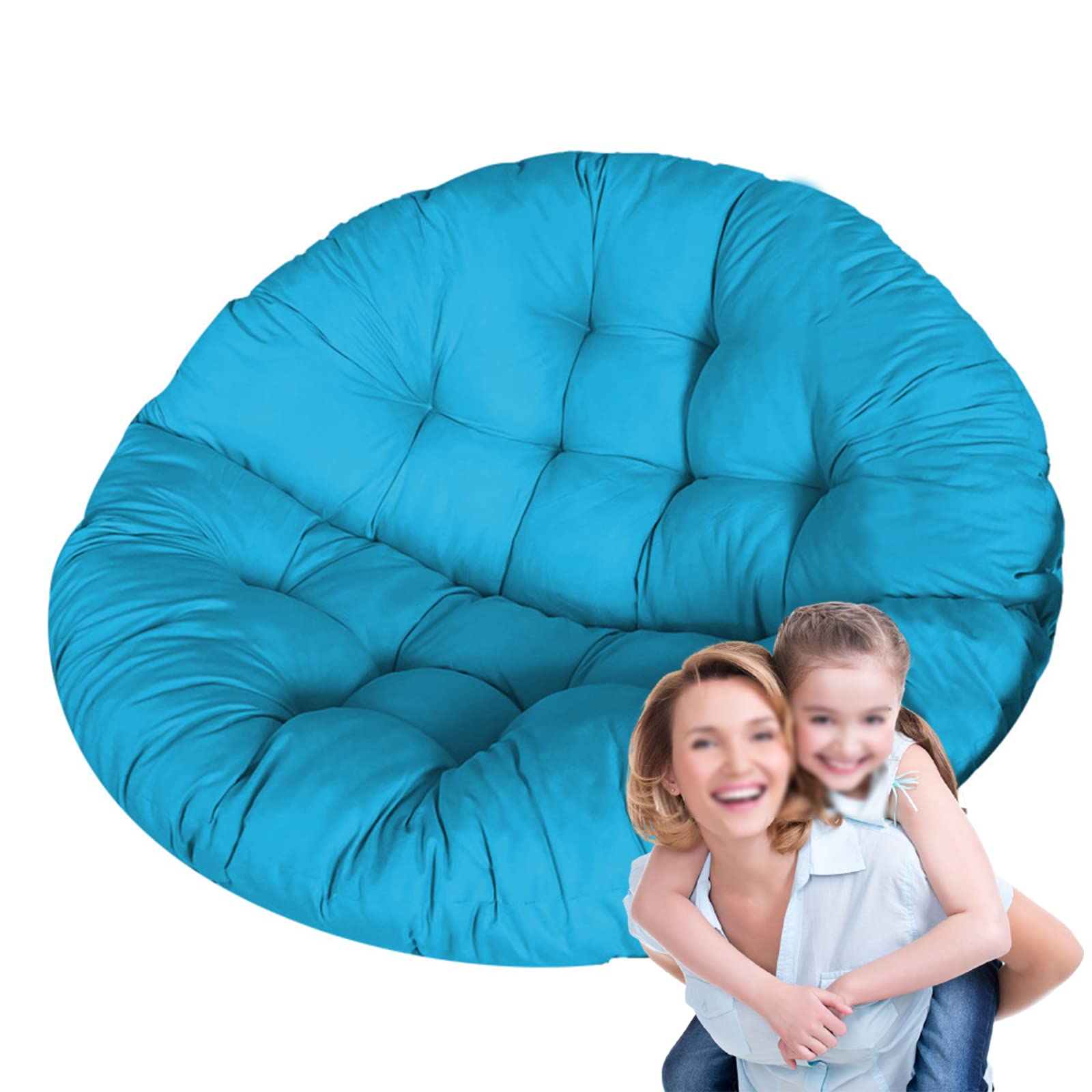 **Thickened Egg-Shaped Hanging Hammock Chair Cushion - Indoor/Outdoor Swing Seat Pad for Patio, Garden, Balcony & Backyard (Blue, 110cm/43in) - Perfect for Relaxing, Reading & Lounging**