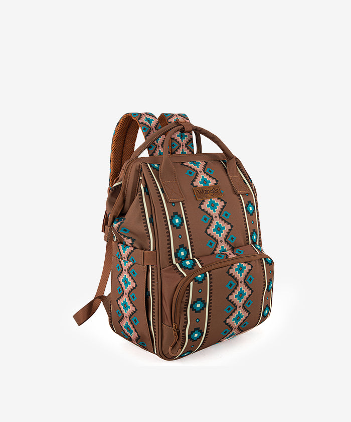 Wrangler Aztec Southwestern Print Diaper Bag - Stylish Baby Essentials Organizer for Travel, Outings & Daily Use