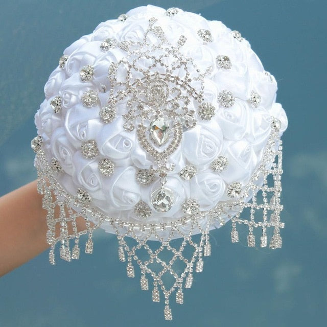 16 Styles White Bridal Bouquet - Elegant Wedding Bouquet for Bride, Bridesmaids & Flower Girls - Perfect for Weddings, Proposals & Photo Shoots