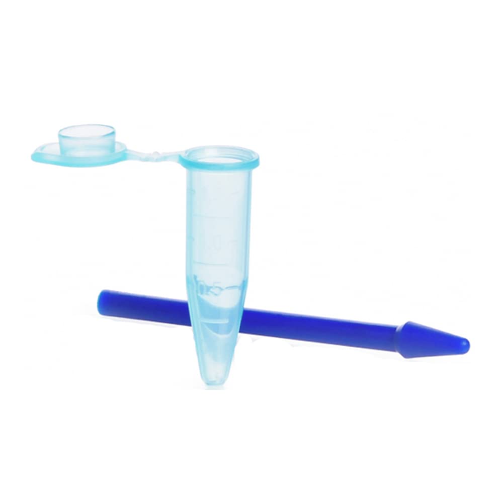RNase-Free Polypropylene Disposable Pellet Pestle with Tube, 1.5mL Capacity - Case of 100 - Ideal for Molecular Biology, PCR Sample Prep & Lab Research