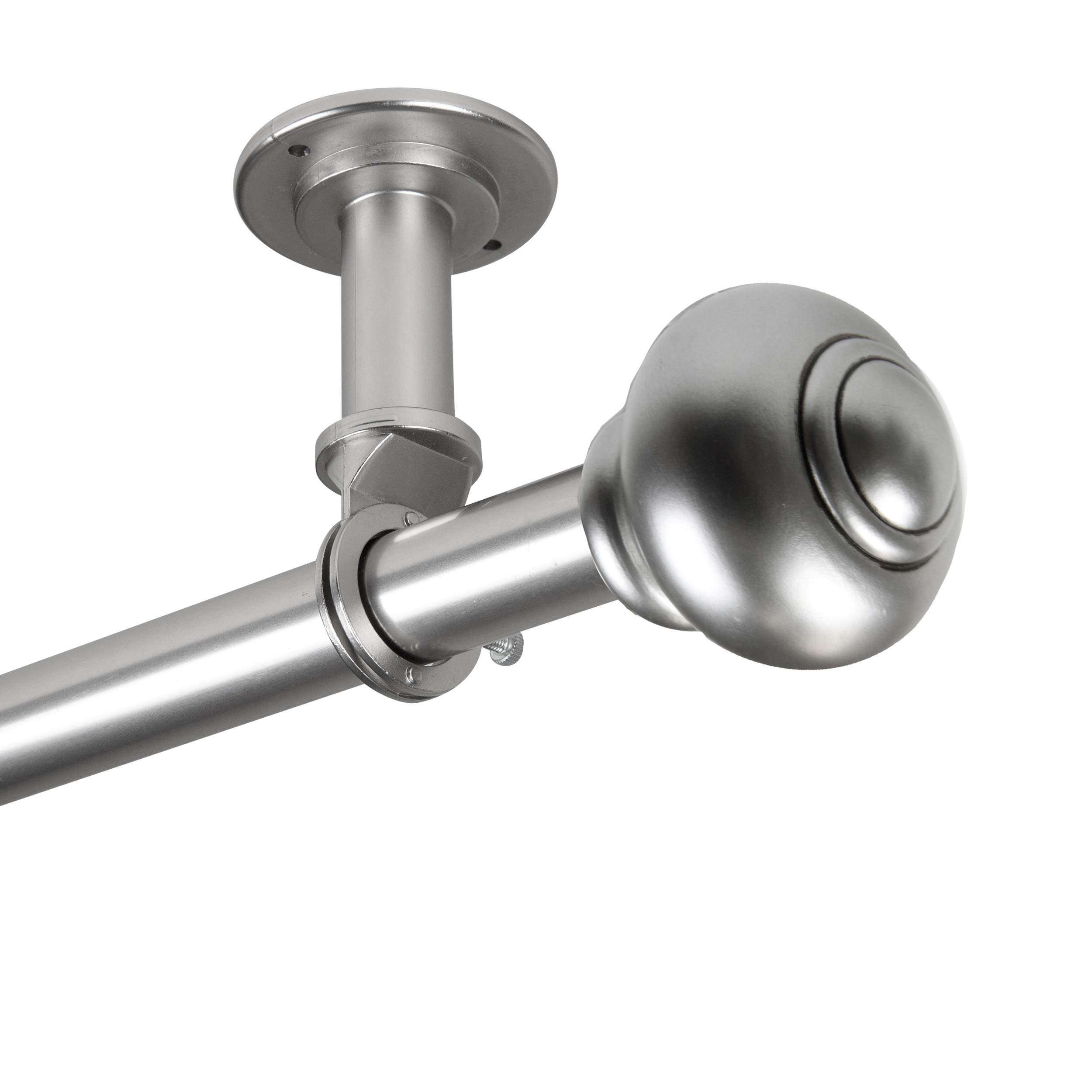 Rod Desyne Rotunda 1 Inch Adjustable Ceiling Curtain Rod - 48 to 84 Inches Extendable Room Divider in Satin Nickel Finish - Perfect for Home Theater, Bedroom Partition, and Open Space Room Dividers