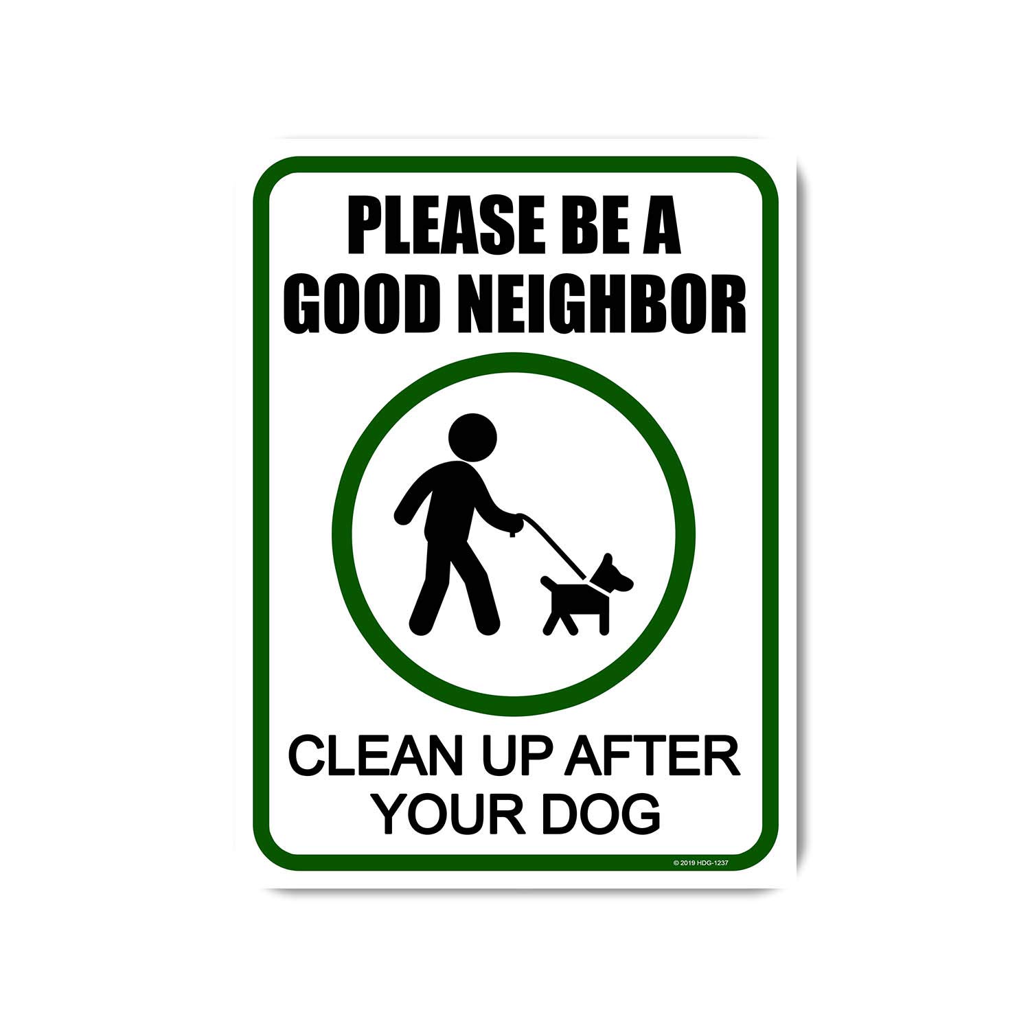 HDG-1237 Aluminum No Dog Pooping Sign - 9x12 Inch Durable Pet Waste Warning Sign for Yards, Parks & Neighborhoods - Be a Responsible Pet Owner & Clean Up After Your Dog