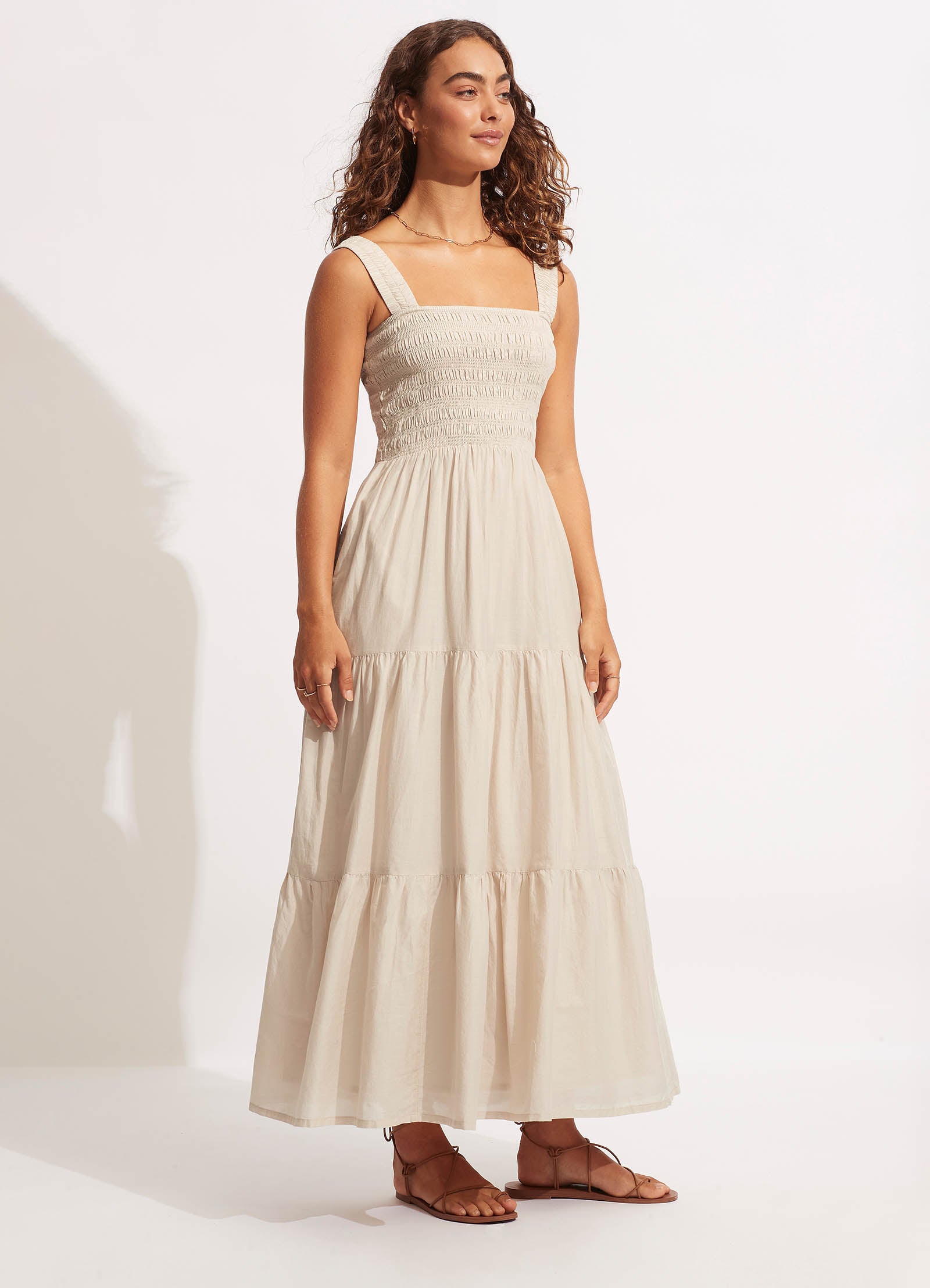 Faithful Midi Dress - Natural Cotton Flowy Boho Summer Dress for Women | Perfect for Beach Vacations, Date Nights & Casual Outings