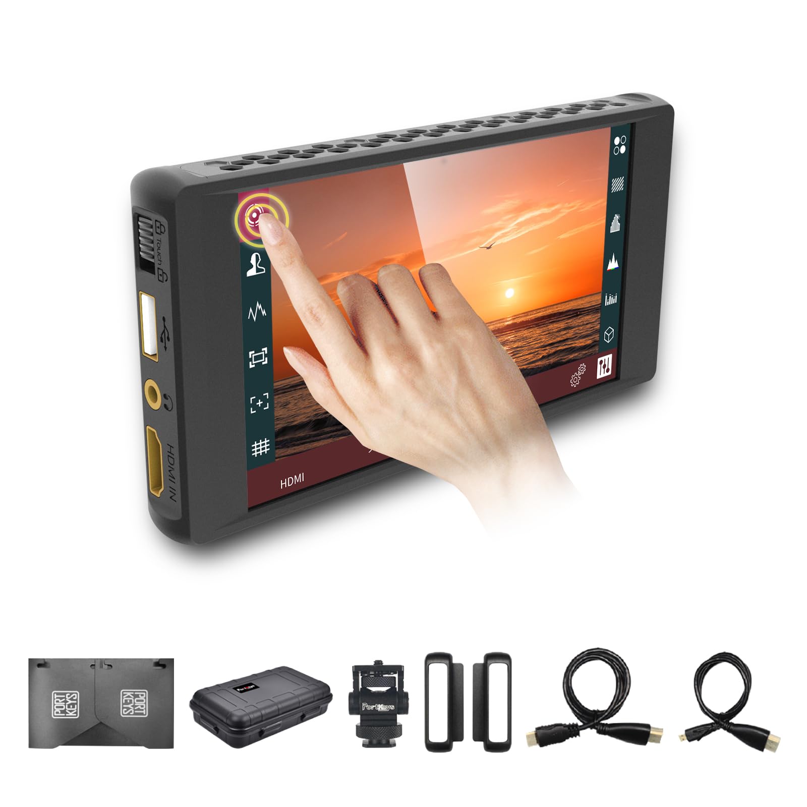 Portkeys PT6 5.2 Inch 4K Camera Field Monitor with 600 Nits Brightness, Wide Color Gamut Touchscreen, HDMI Input/Output, 3D LUT Support & Peaking Function - Professional DSLR Video Monitor for Filmmaking, Vlogging and Outdoor Shooting