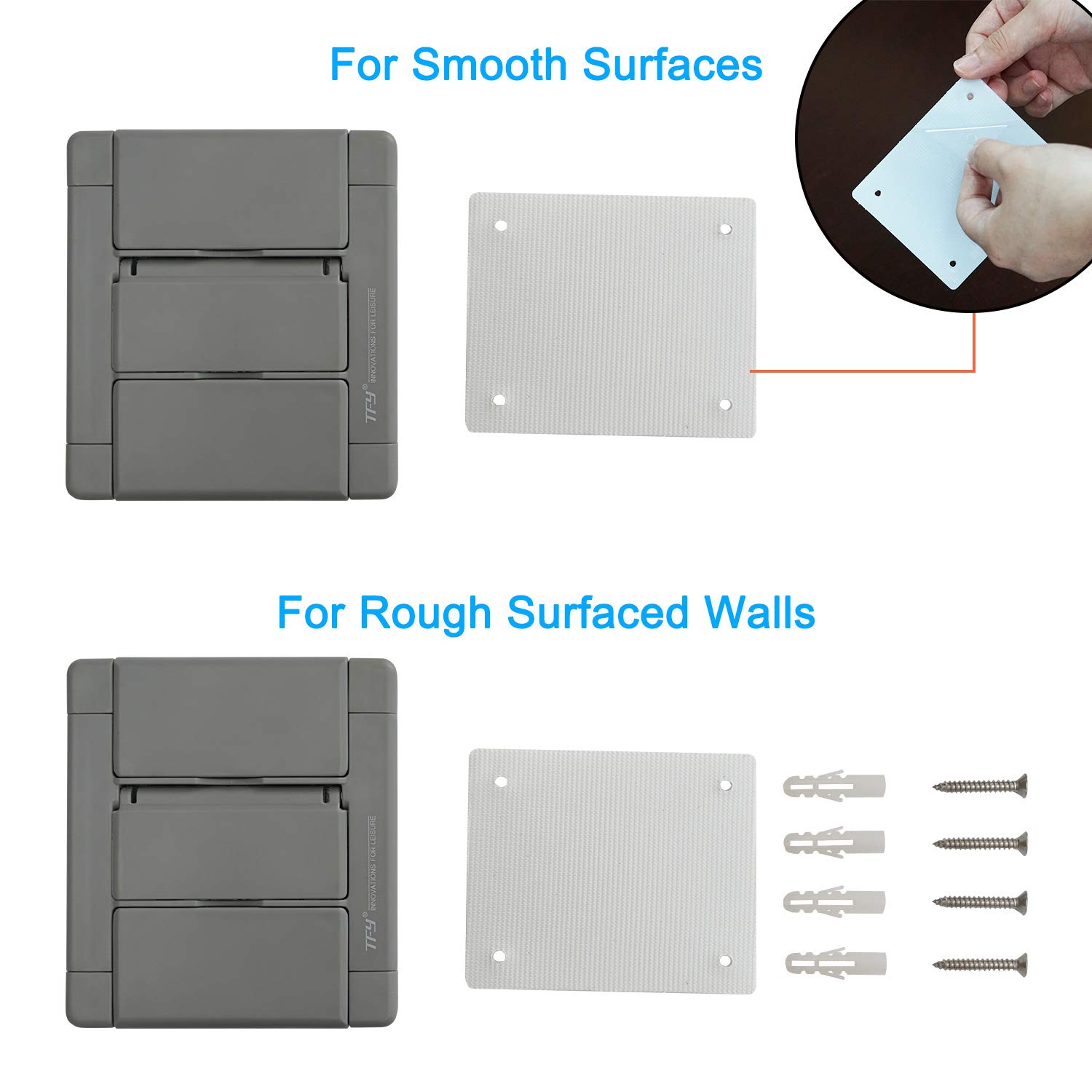 TFY Universal Tablet Wall Mount Holder - Adjustable for 2.7-7.4 Inch Devices | Compatible with iPhone 15 Pro Max, iPad Pro 10.5