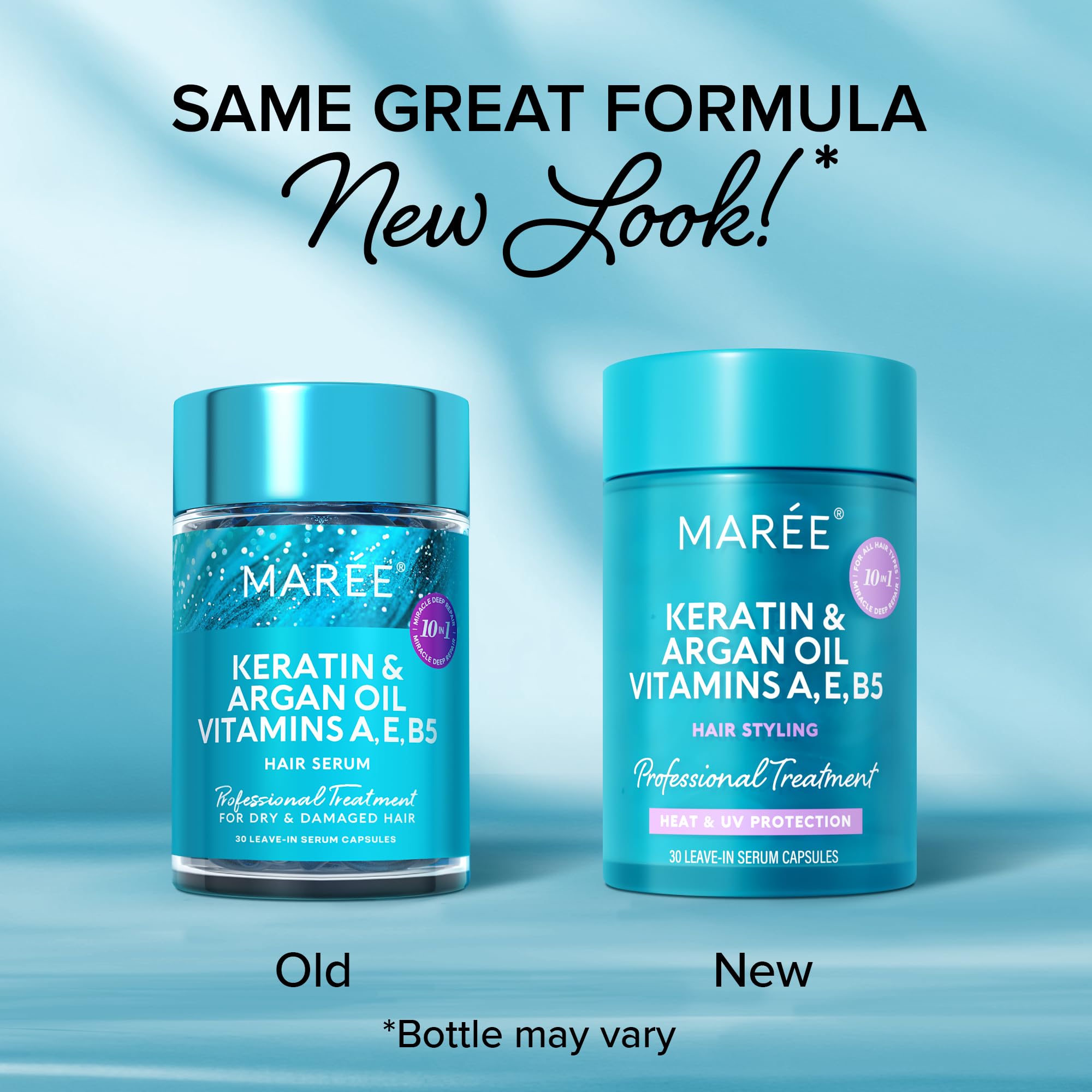 MAREE Hair Care Bundle - Deep Conditioning Hair Mask & Styling Serum with Coconut Oil, Keratin, Marine Collagen & Hyaluronic Acid - Anti-Frizz, Anti-Aging Treatment - Under Eye Gels for Hydration - Perfect for Dry, Damaged Hair & Nighttime Skincare Routine