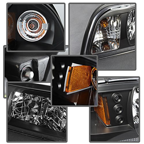 High-Performance Aftermarket Crystal Style Headlights for 1987-1993 Ford Mustang - Black/Clear Lens - Upgrade for Night Driving & Car Shows