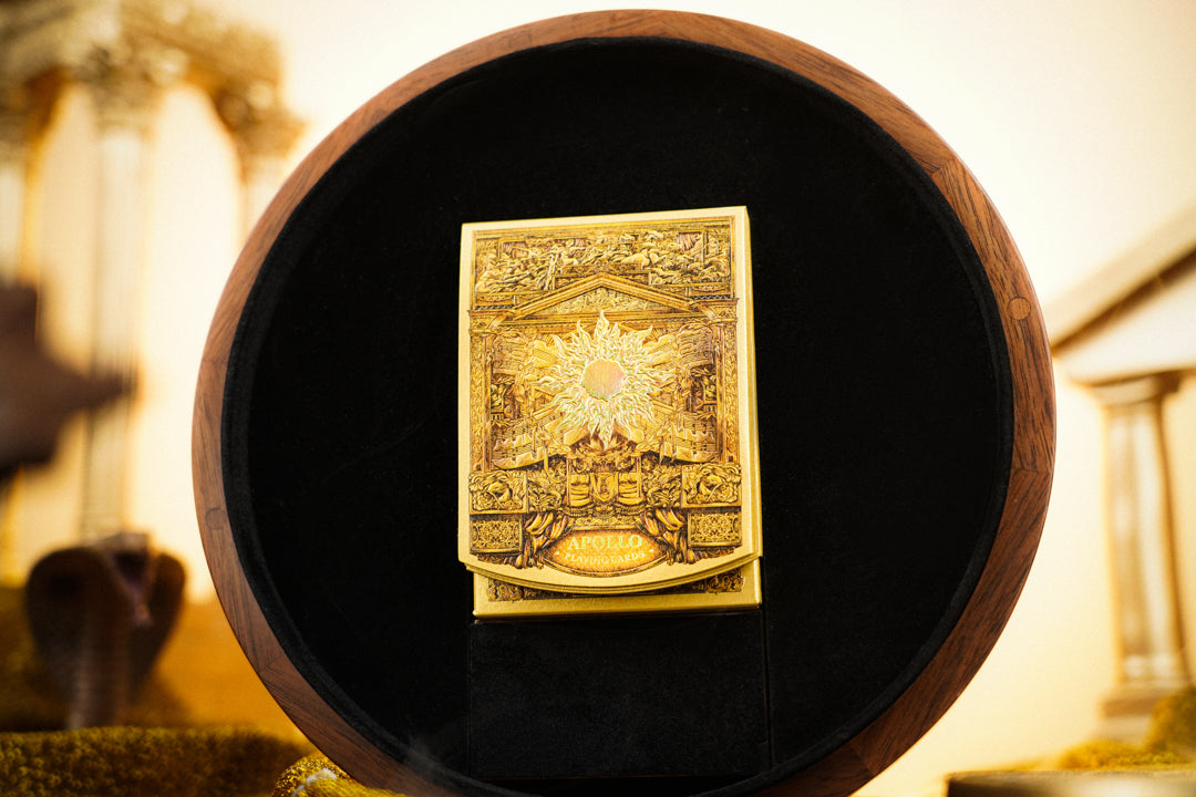 Premium Apollo Playing Cards Set - Luxury Walnut Wood Box Collection for Poker, Magic Tricks & Card Games - Perfect for Gifts, Collectors & Game Nights