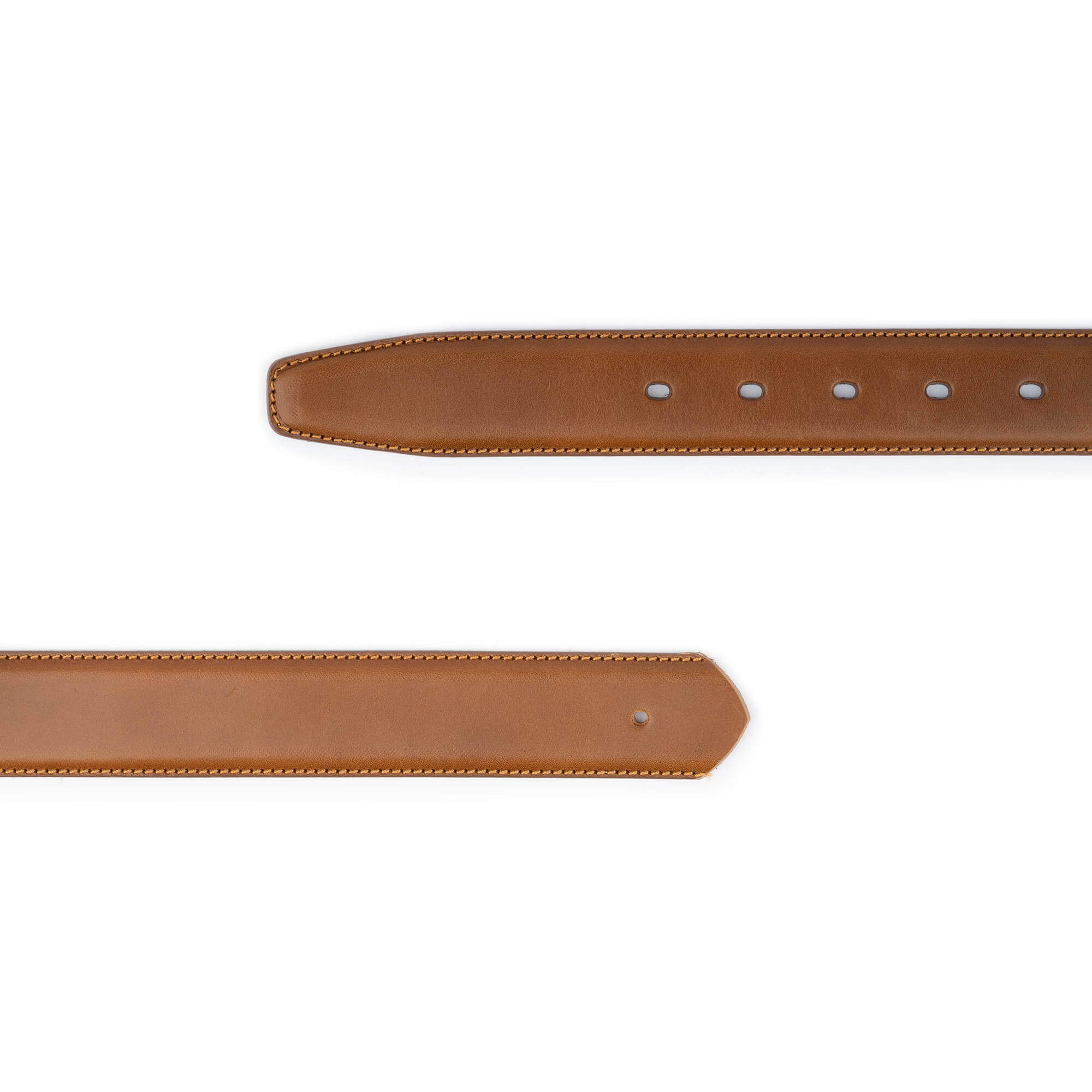 Premium Light Brown Leather Belt Strap with Pre-Made Holes - Replacement Strap for Cartier Men's Buckles | Dress Belt for Business, Casual & Formal Occasions