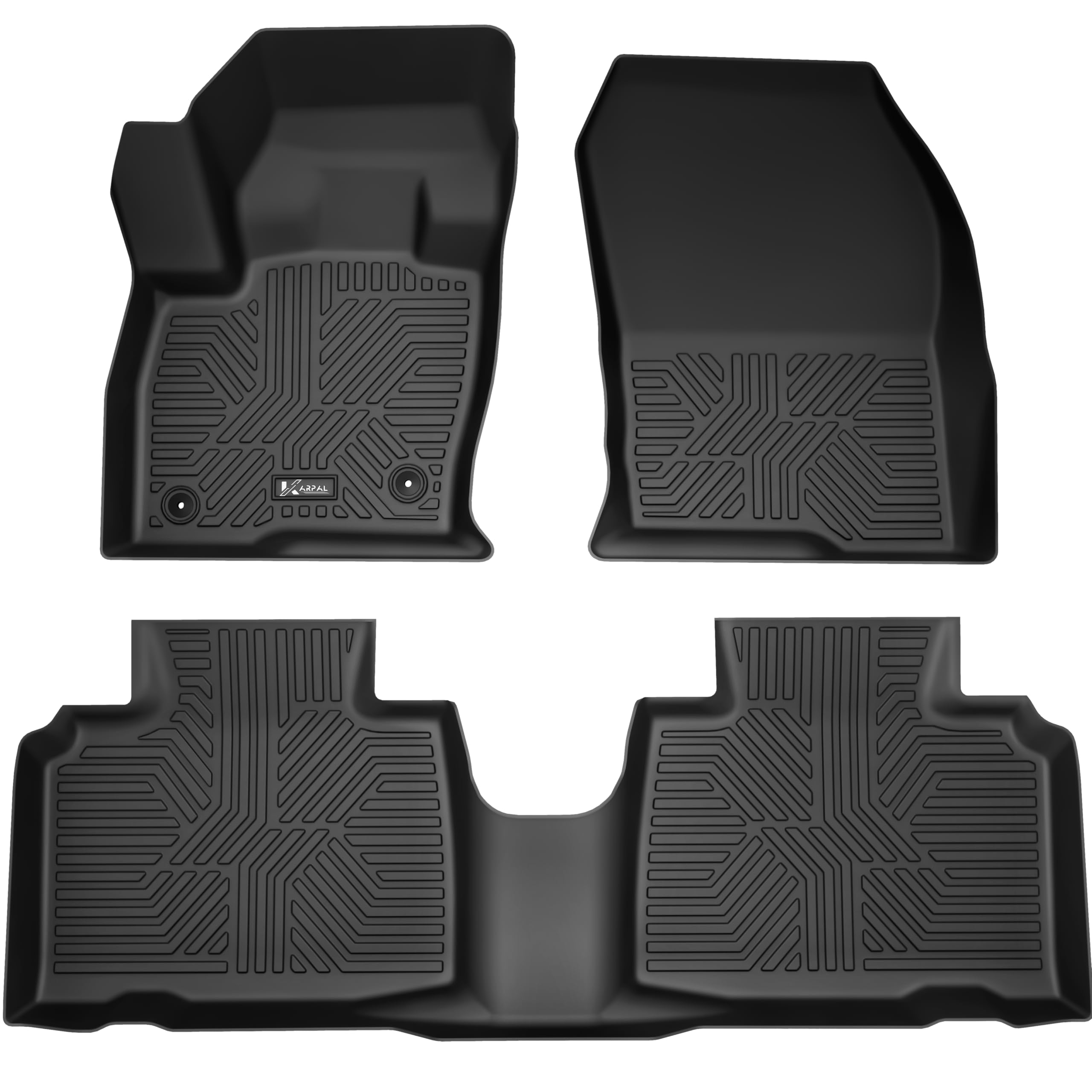 Premium 3D TPE All-Weather Floor Mats for 2015-2024 Ford Edge - Custom Fit Front & 2nd Row Liners | Heavy Duty Protection Against Mud, Snow & Spills | Perfect for Daily Commute, Road Trips & Family Adventures (Black)