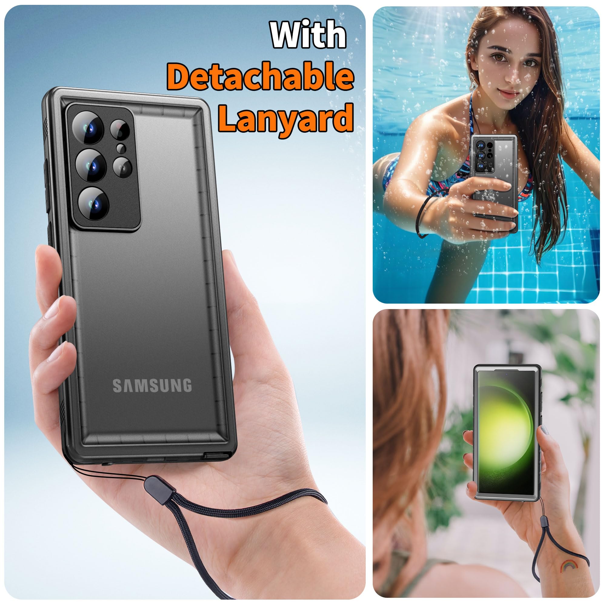 Samsung Galaxy S24 Ultra Waterproof Case - Heavy Duty 360 Full Body Protection, Shockproof, Dustproof, IP68 Certified with Built-in Screen & Camera Protector | Slim Fit Design for Outdoor, Travel & Everyday Use