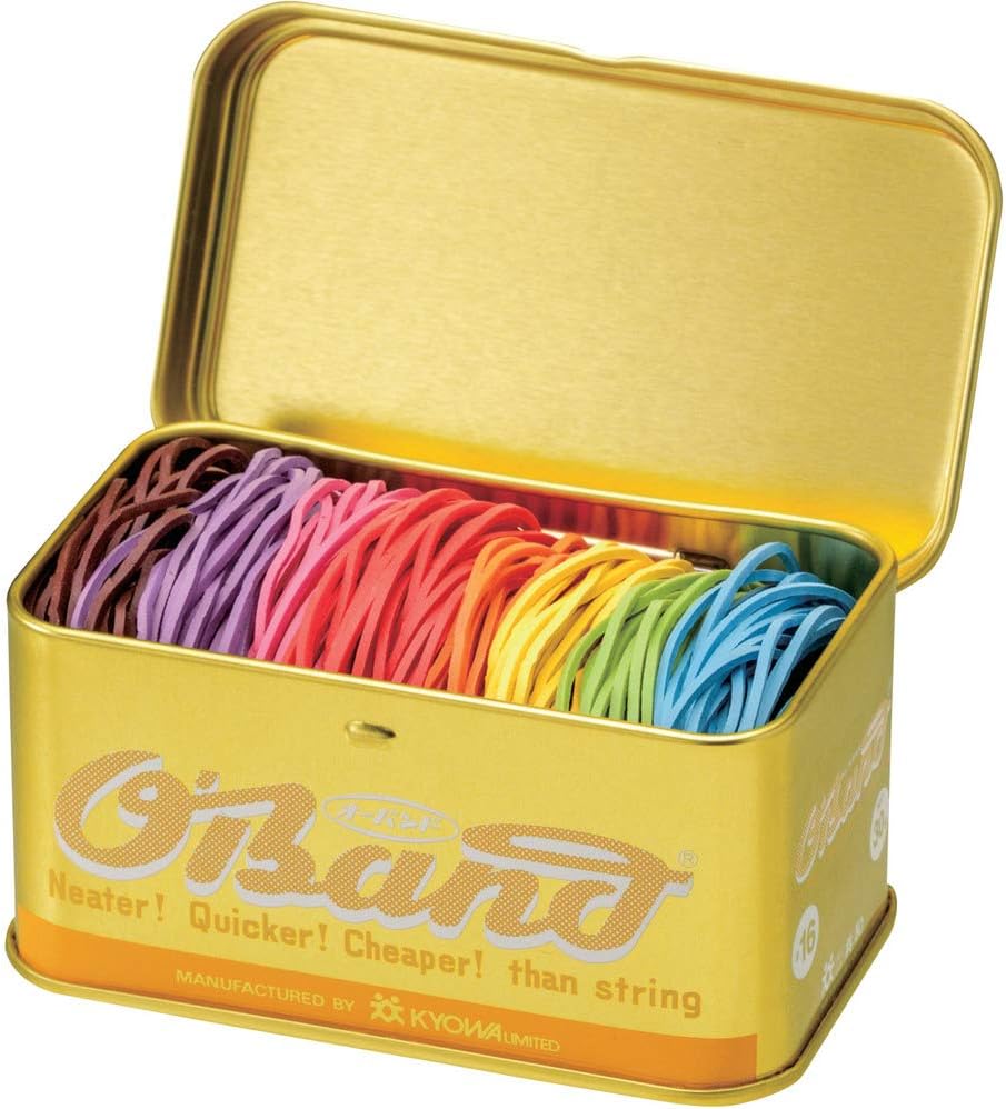 8 Color Mix Rainbow Rubber Bands - Gold Can Elastic Bands for Office, School, DIY Crafts, Hair Ties, and Gift Wrapping