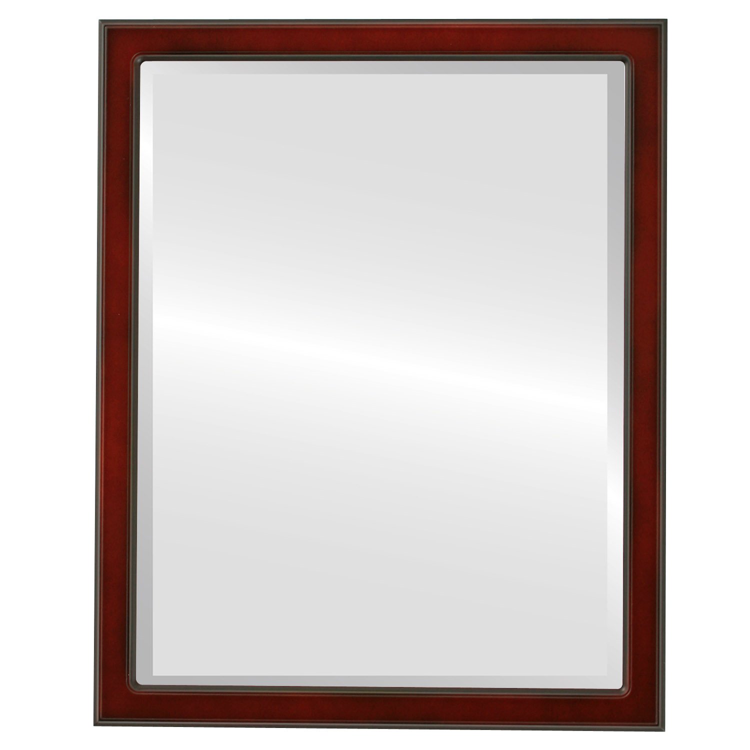 OVALCREST 18x22 Inch Rectangle Beveled Wall Mirror - Rosewood Frame - Modern Home Decor - Perfect for Living Room, Bedroom & Entryway