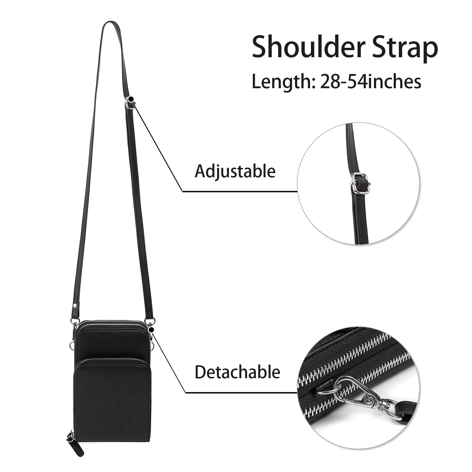 Pearl Angeli RFID Blocking Crossbody Bag for Women - Small Cellphone Wallet Purse with Adjustable Shoulder Strap | Perfect for Travel, Shopping & Everyday Use
