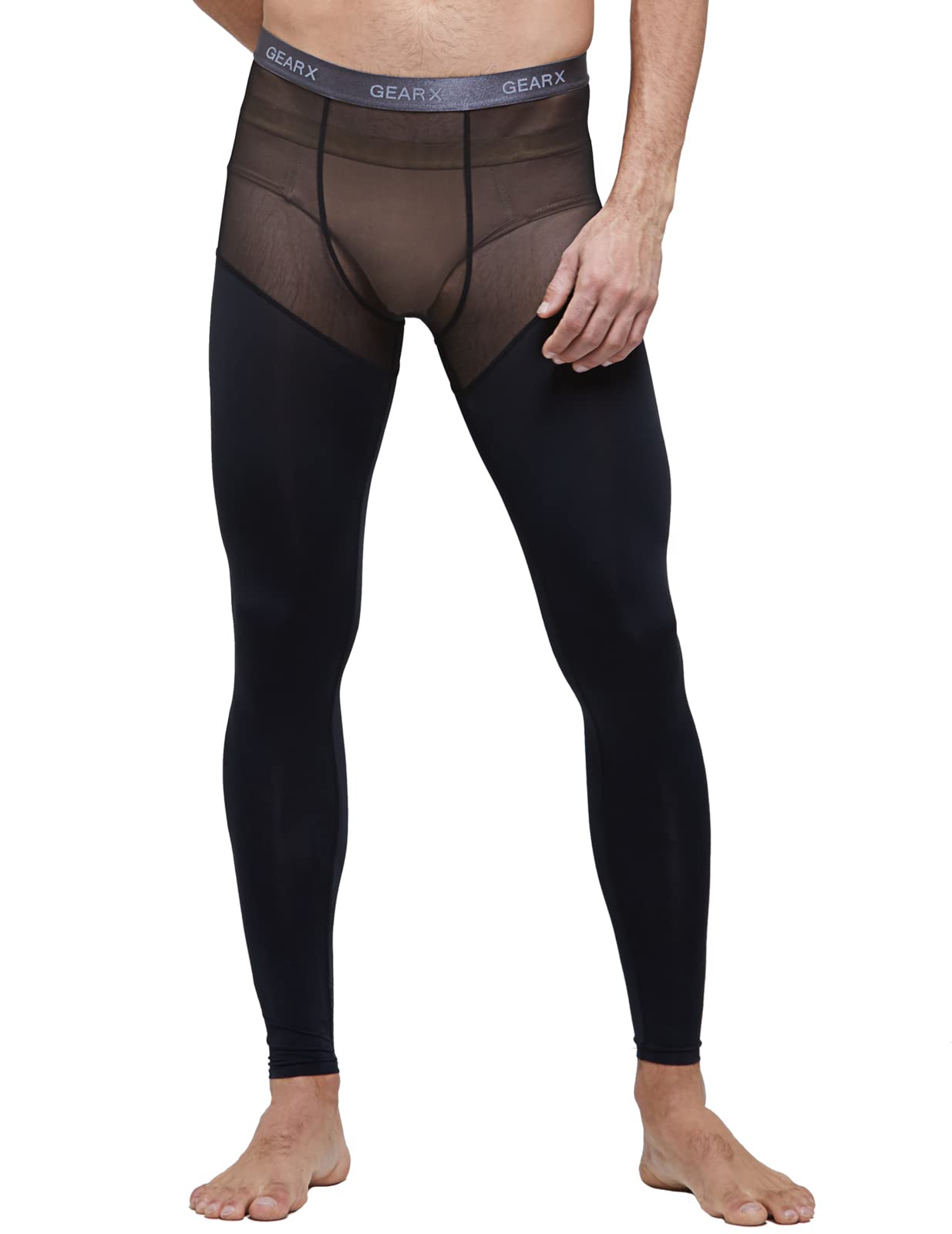Premium Men's Mesh Baselayer Long Pants - Breathable Summer Underwear for Activewear, Running & Outdoor Sports