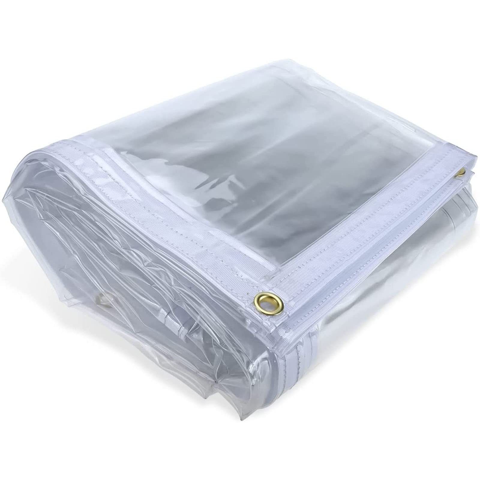 BYCDD Heavy Duty Clear Tarp - 3x4M/9x12FT Transparent Waterproof Tarpaulin with Reinforced Grommets for Greenhouse, Roof Cover, Camping & Outdoor Protection