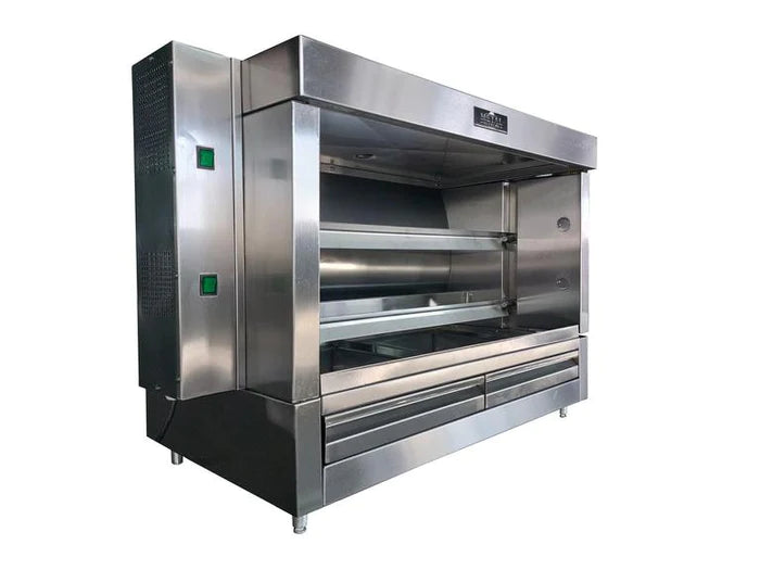 AMPTO Commercial Gas Chicken Rotisserie Oven - Cooks 10 Chickens at Once - FRG2VE Model - Perfect for Restaurants, Catering & Large Events