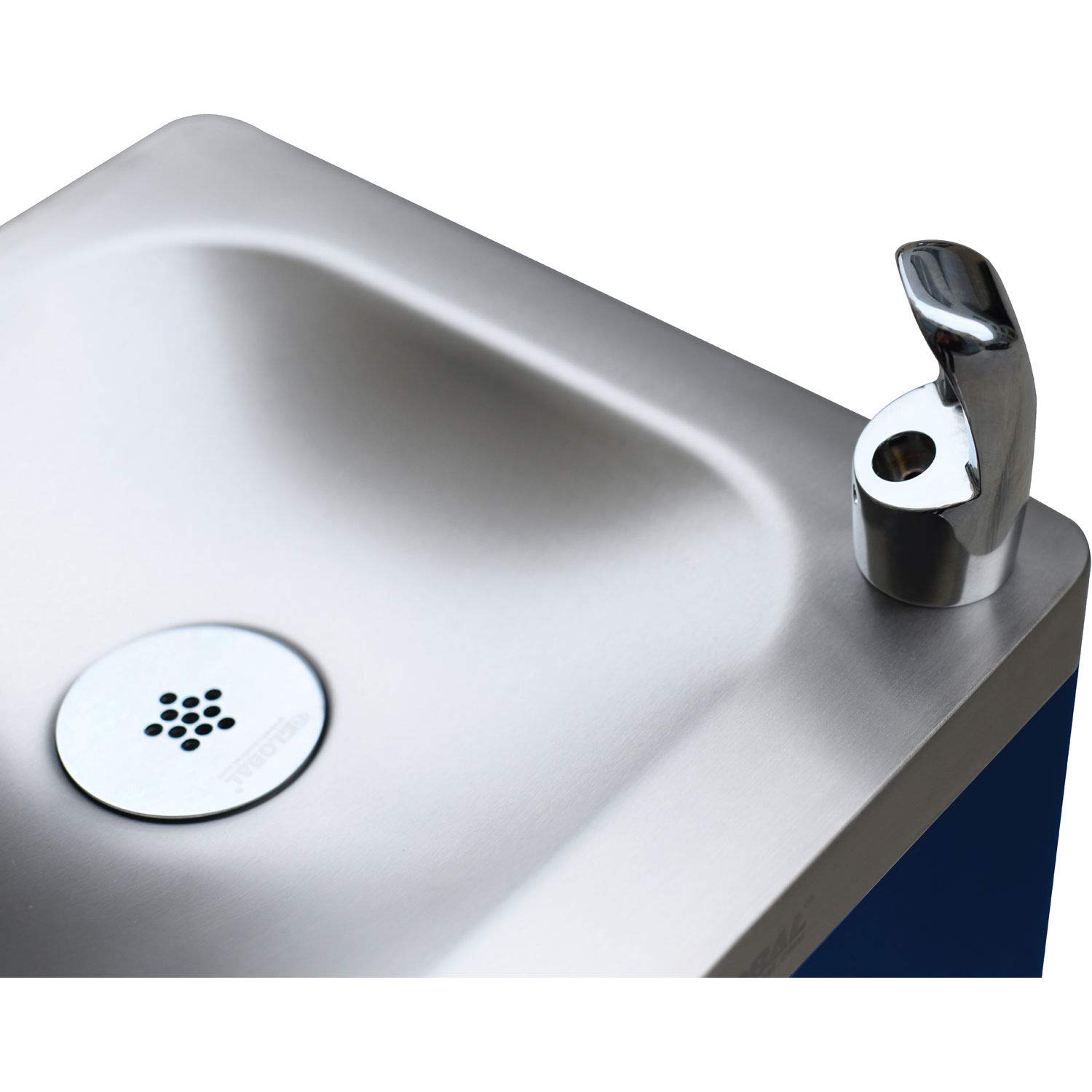 Stainless Steel Outdoor Drinking Fountain with Blue Powder Coating - Durable & Weather-Resistant for Parks, Schools, and Public Spaces