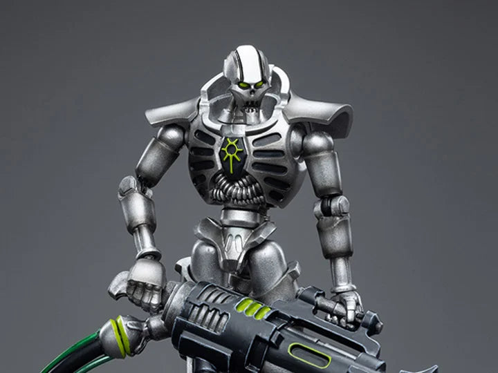 JOYTOY Warhammer 40k Necrons Sautekh Dynasty Immortal with Tesla Carbine - 28mm Scale Miniature Figure for Tabletop Wargaming, Painting & Collecting