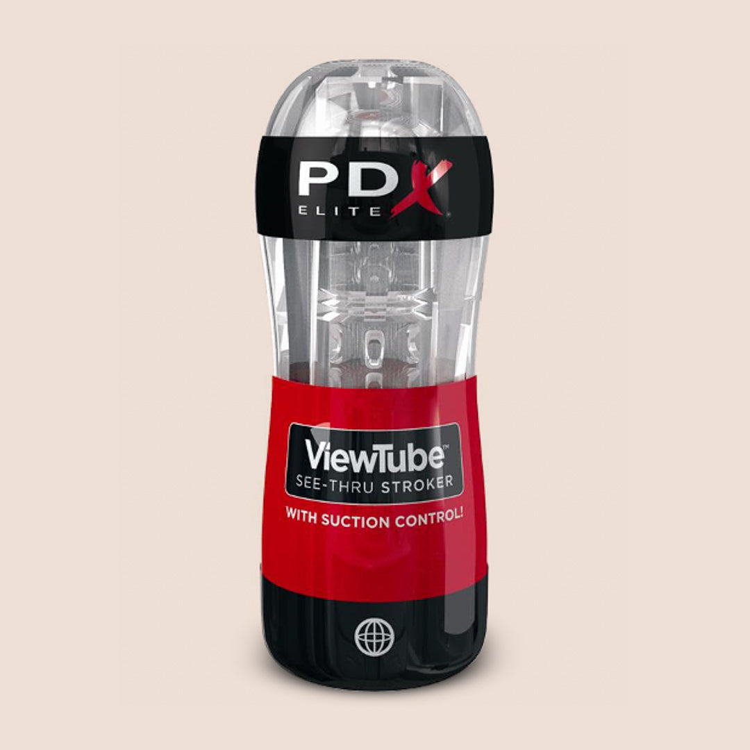 PDX Elite ViewTube Strober - Ribbed Transparent Sleeve for Enhanced Pleasure | Discreet Adult Toy for Solo Play & Couples Intimacy