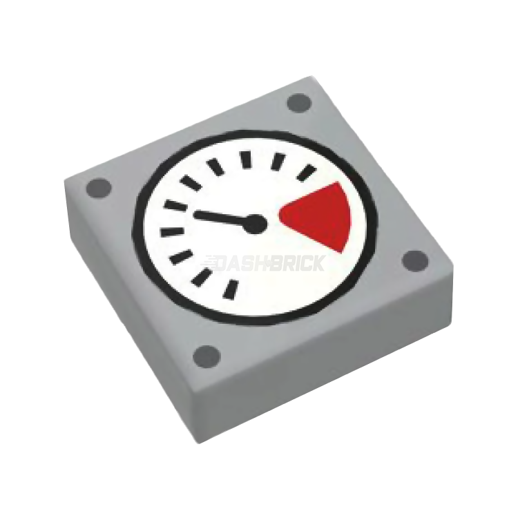 **LEGO Minifigure Accessory Tile - Gauge/Dial with Red & White Needle (3070pb180 6329584) - Perfect for LEGO City, Space & Train Sets**