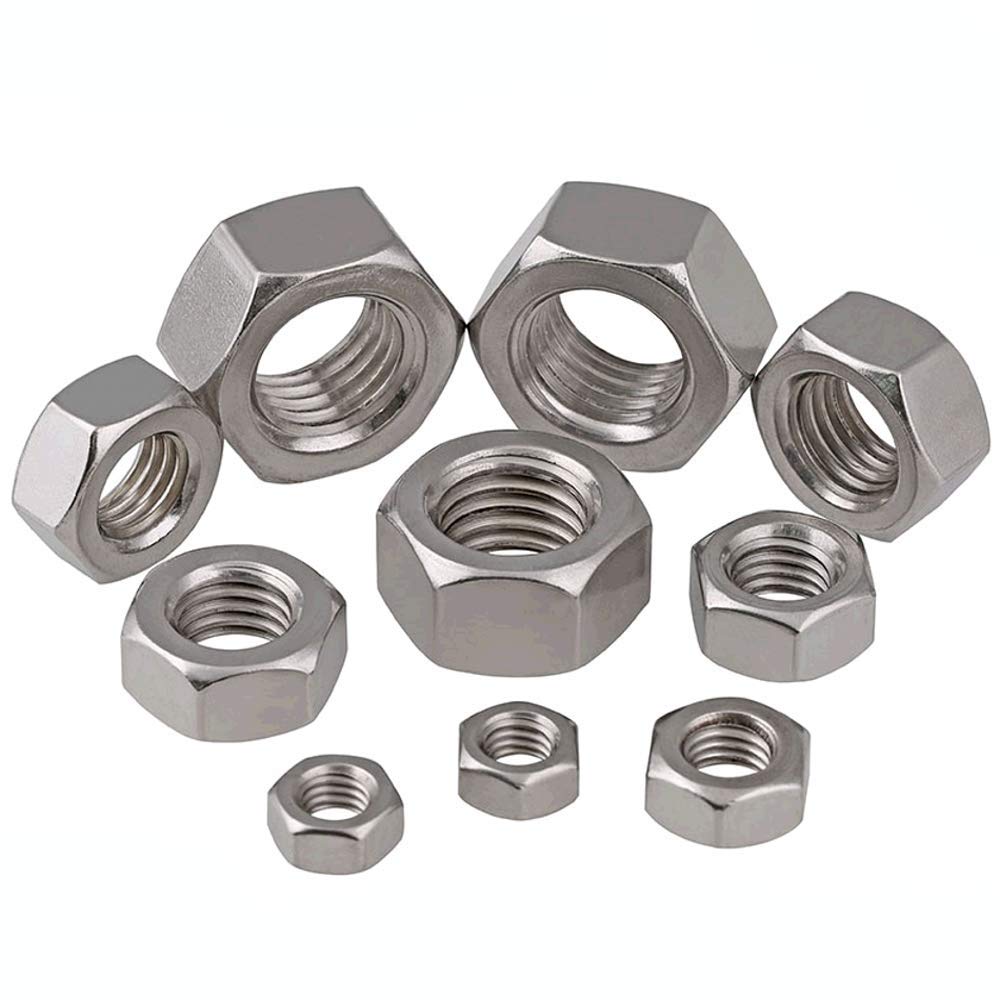 Stainless Steel Hex Nuts M1-M8 DIN934 for Bolts - 304/316 Grade - 25PCS - DIY & Machinery Use