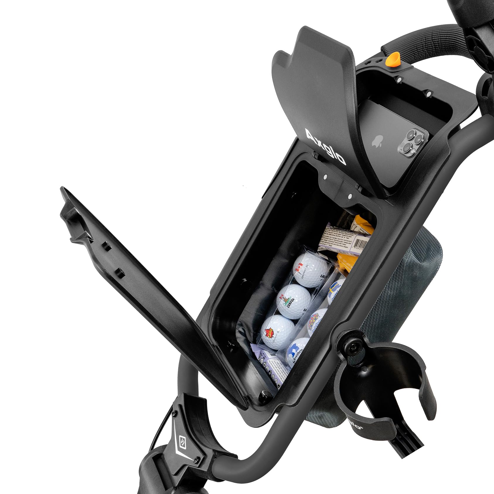 V3 3-Wheel Golf Push Cart with Swivel Front Wheel - Lightweight & Durable Golf Caddy with Large Storage Bins, Cup & Umbrella Holder - Perfect for Golf Courses, Driving Ranges & Outdoor Practice