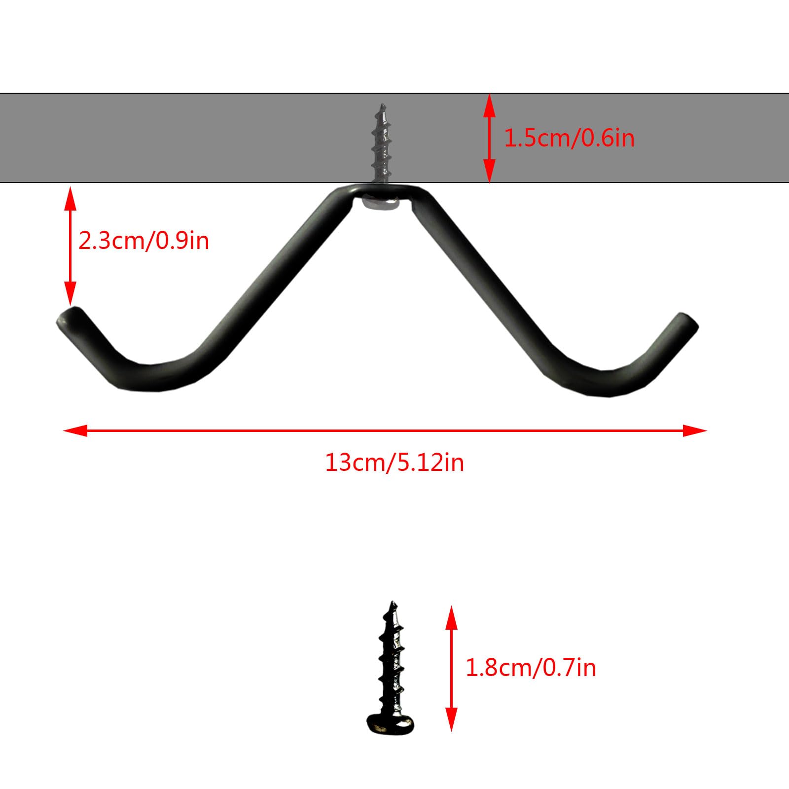 DUOUPA 10-Pack Heavy Duty Utility Hooks - Black Metal Mug Hooks, Ceiling Hooks, Garage Storage Hooks, Garden Tool Organizers, Coat Hooks for Wooden Boards - Perfect for Kitchen, Garage, Shed & Home Organization