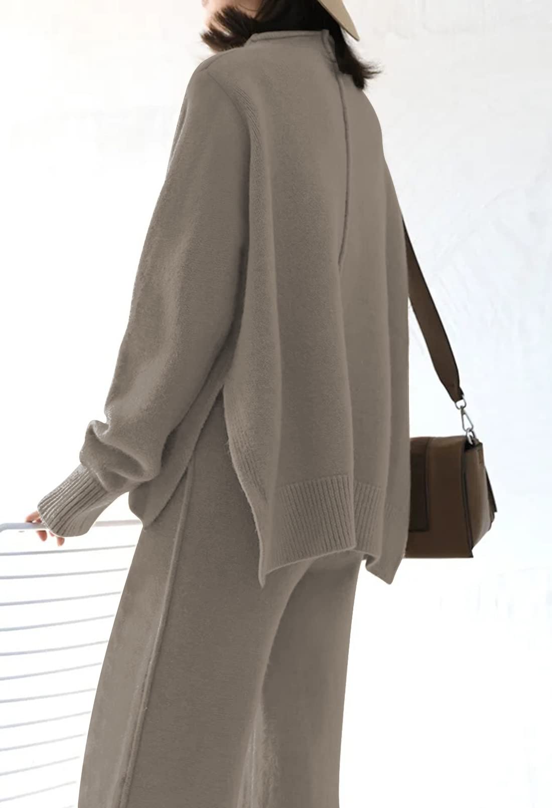 TOLENY Women's 2 Piece Lounge Set - Soft Pullover Sweater & Comfortable Wide Leg Pants Tracksuit Outfit for Home, Yoga, and Casual Wear