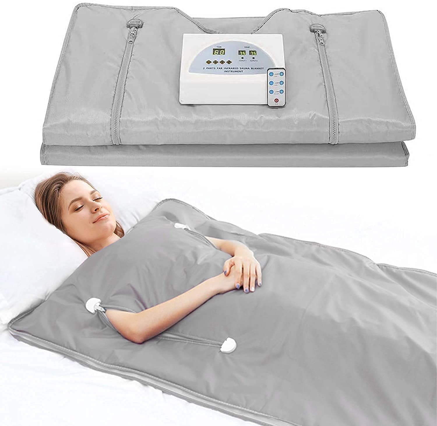 Far Infrared Sauna Blanket for Weight Loss & Detox - Digital Electric Heating Pad with Body Shaping, Improved Oxford Fabric - Perfect for Home Spa, Fitness Recovery & Relaxation Therapy