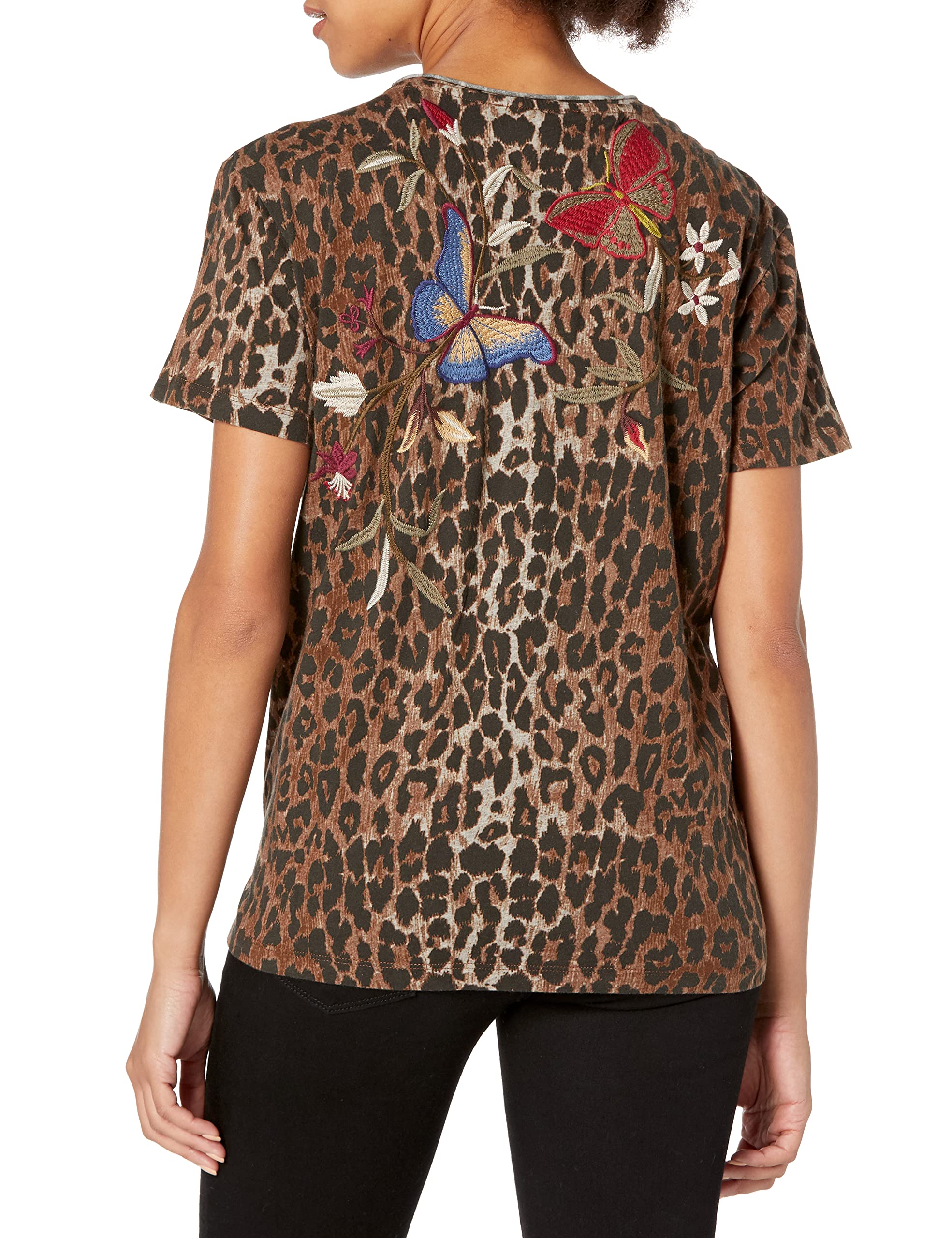 Women's Short Sleeve Embroidered T-Shirt - Floral Cotton Casual Top for Summer | Perfect for Outfits, Beach Wear & Daily Fashion
