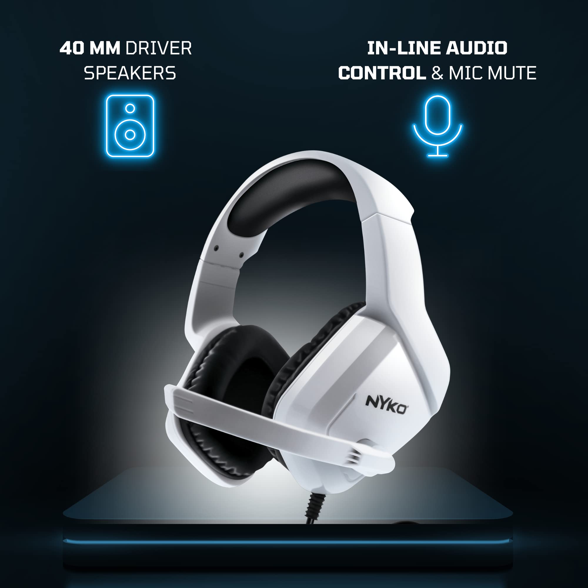 Nyko NP5-4500 Wireless Gaming Headset for PlayStation 5 - Noise Cancelling Over-Ear Headphones with Mic for Immersive Gaming & Online Chat