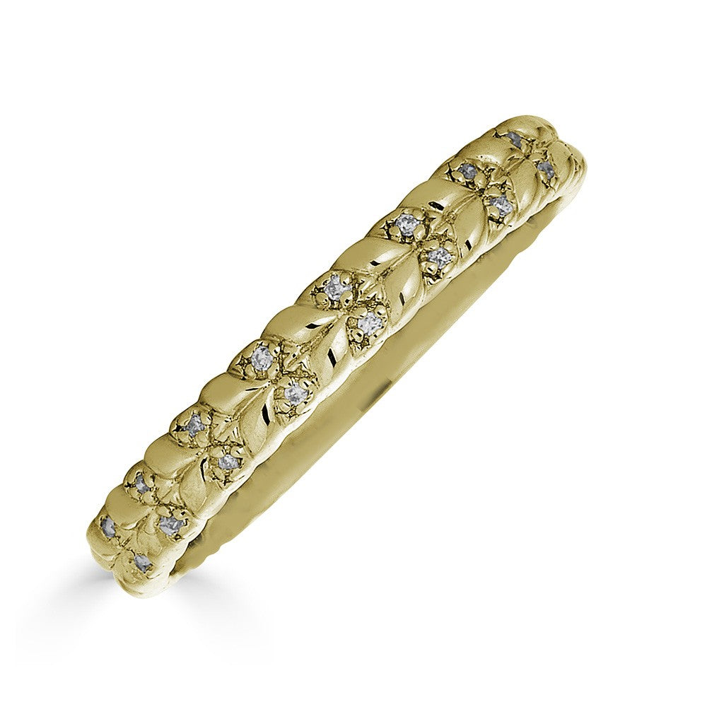 14KT 0.10CTW Round Diamond Chevron Fashion Ring for Women - Elegant Stackable Band for Everyday Wear & Special Occasions