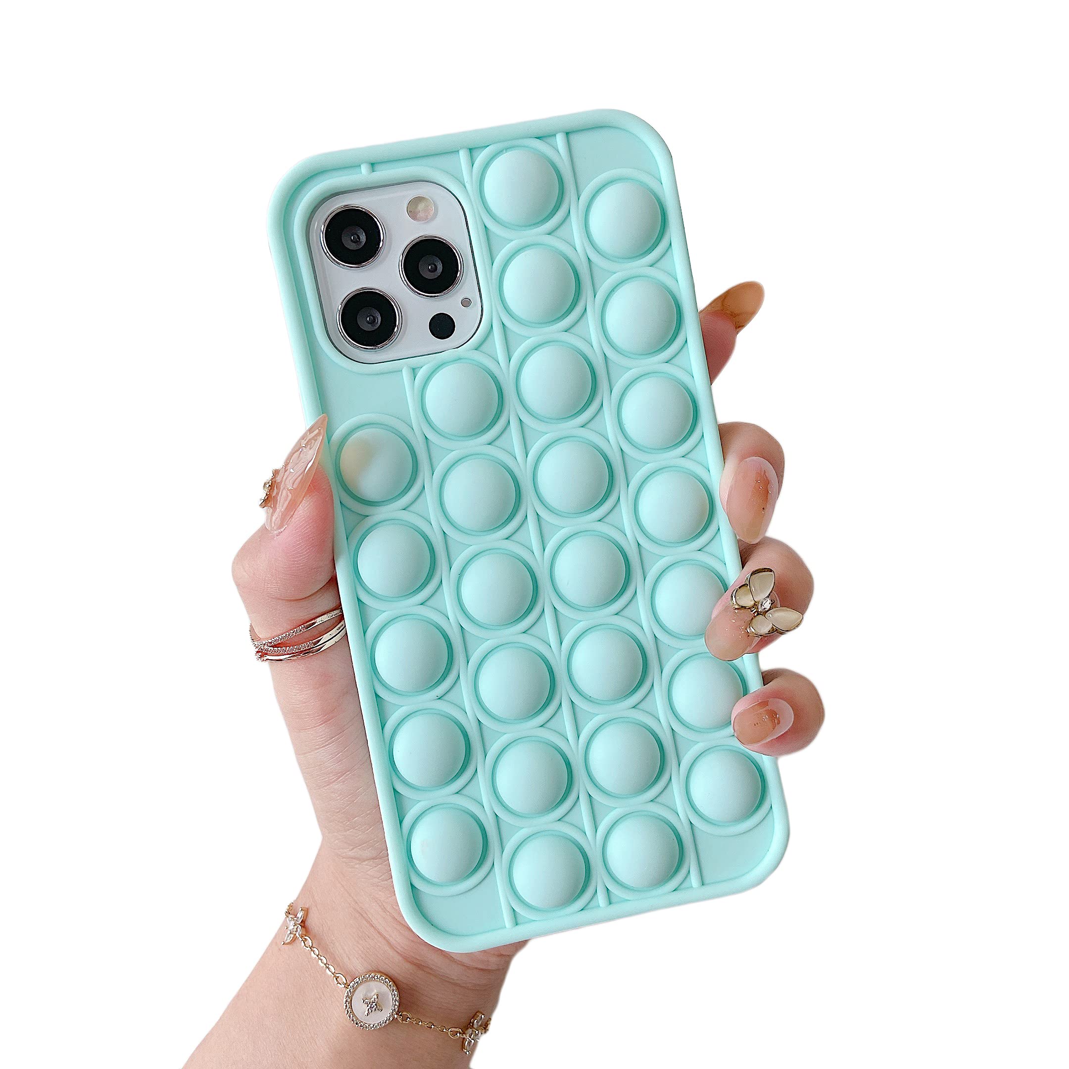 Cocomii Fidget Case for iPhone 11 Pro Max 6.5 Inch - Sensory Push Pop Bubble Phone Cover with Stress Relief Features - Protective Green Case for Women, Men & Teens - Perfect for Anxiety Relief, Office Breaks and Classroom Focus