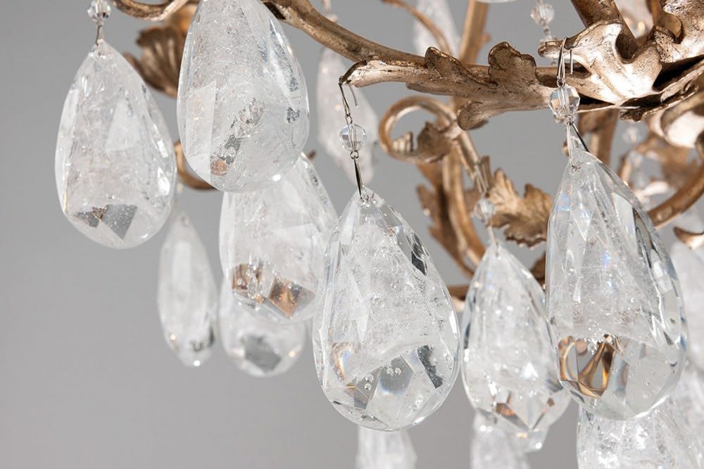 Amadeus 6-Light Chandelier with Vienna Bronze Finish & Italian Crystal Drops - Elegant Dining Room Lighting for Home Decor