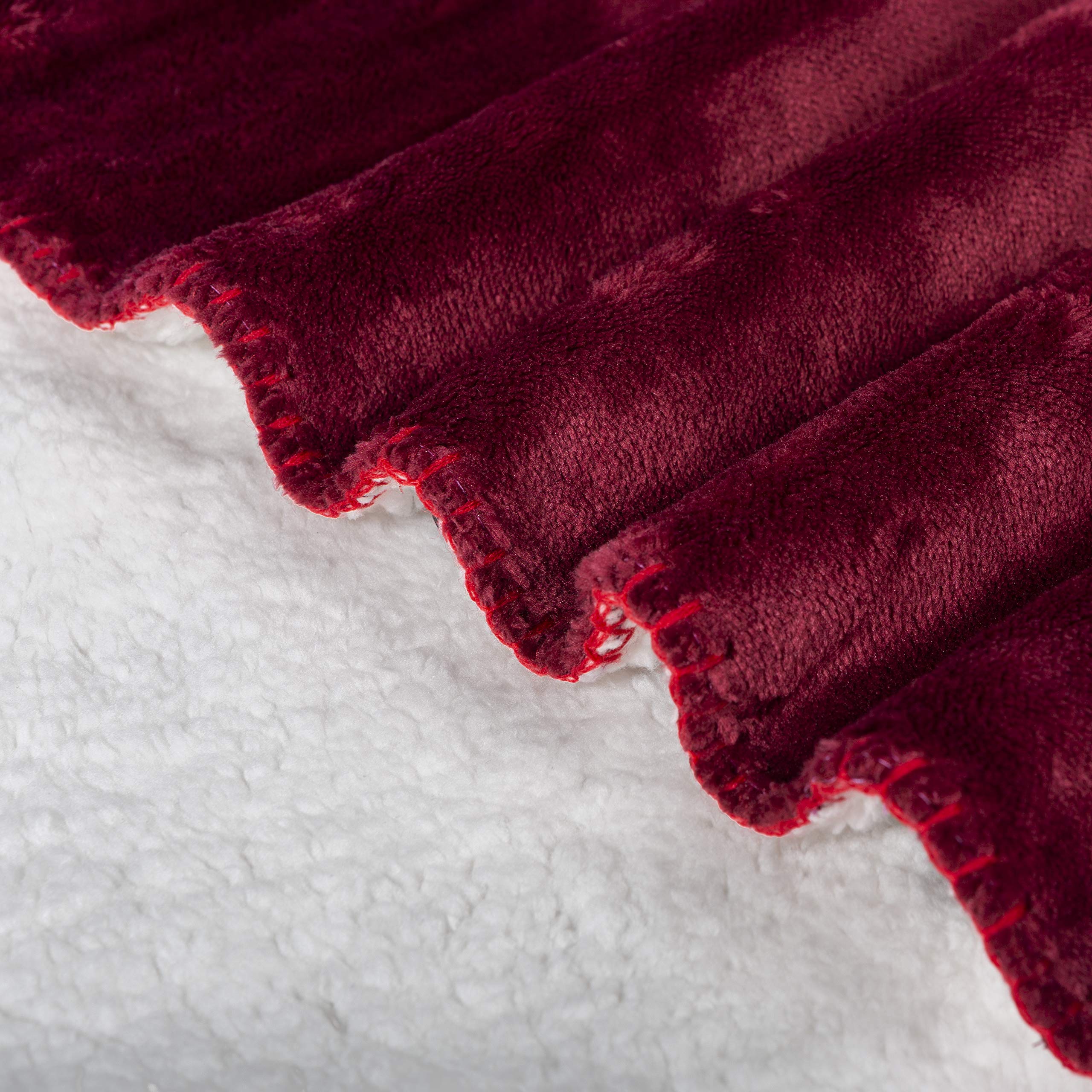 Warm Sherpa Fleece Blanket - Ultra Plush Wine Throw for Cozy Nights