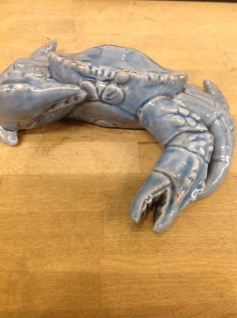 10 Pack Blue Ceramic Crab Figurines - Mini Ocean Animal Decor for Home, Office, Aquarium & Beach Themed Parties